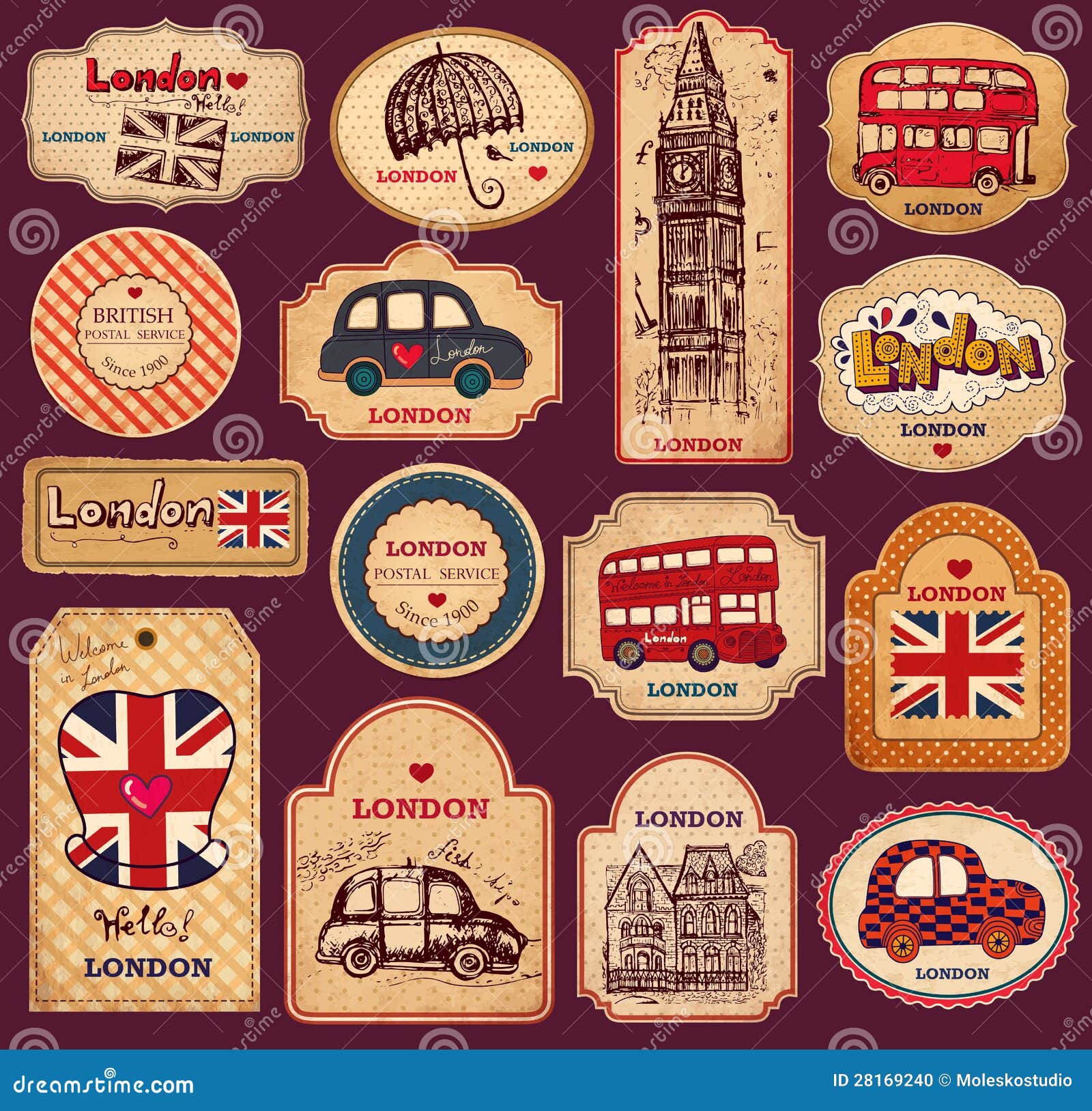 Les symboles de Londres illustration stock. Illustration du grand
