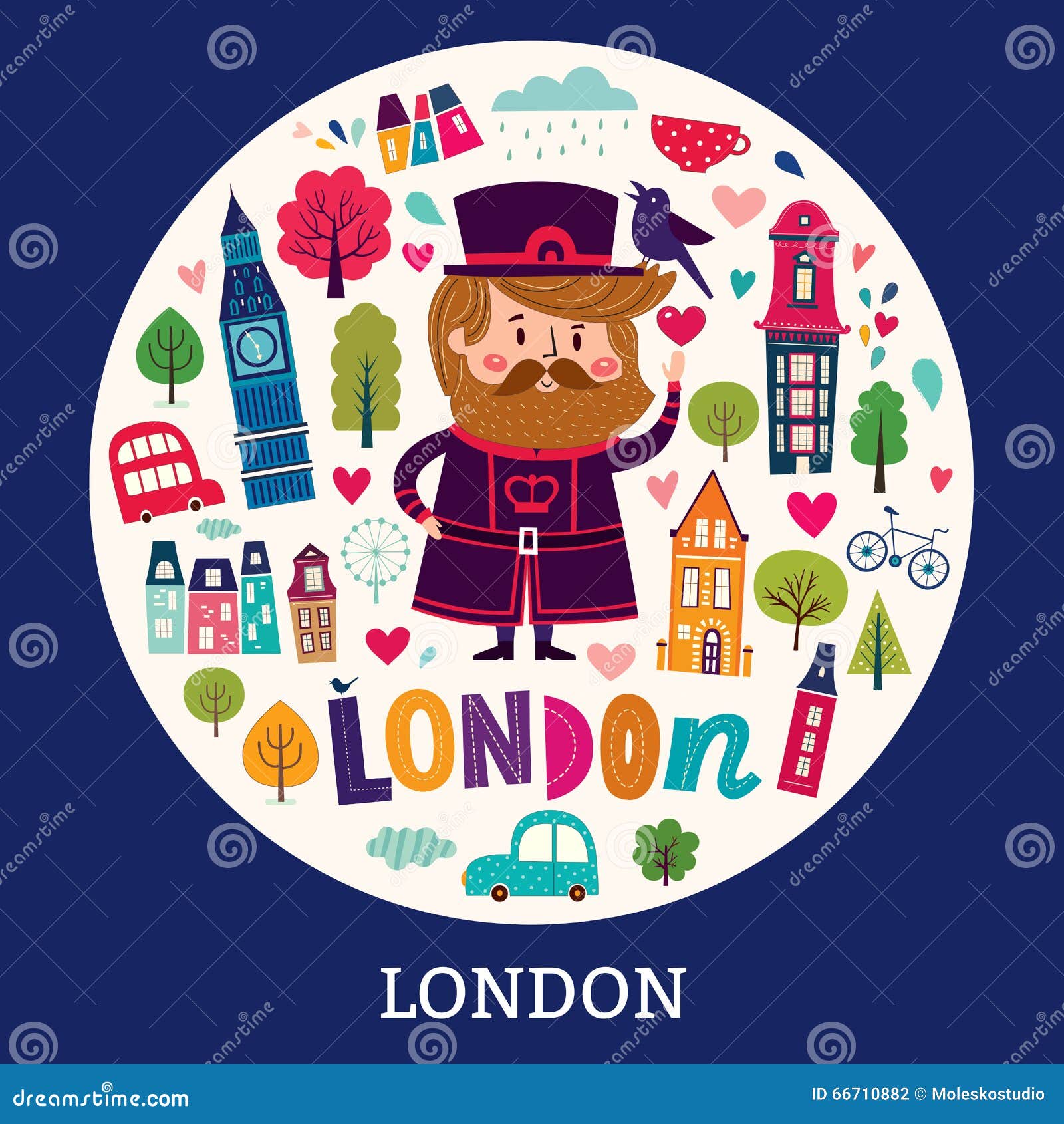 Les symboles de Londres illustration de vecteur. Illustration du