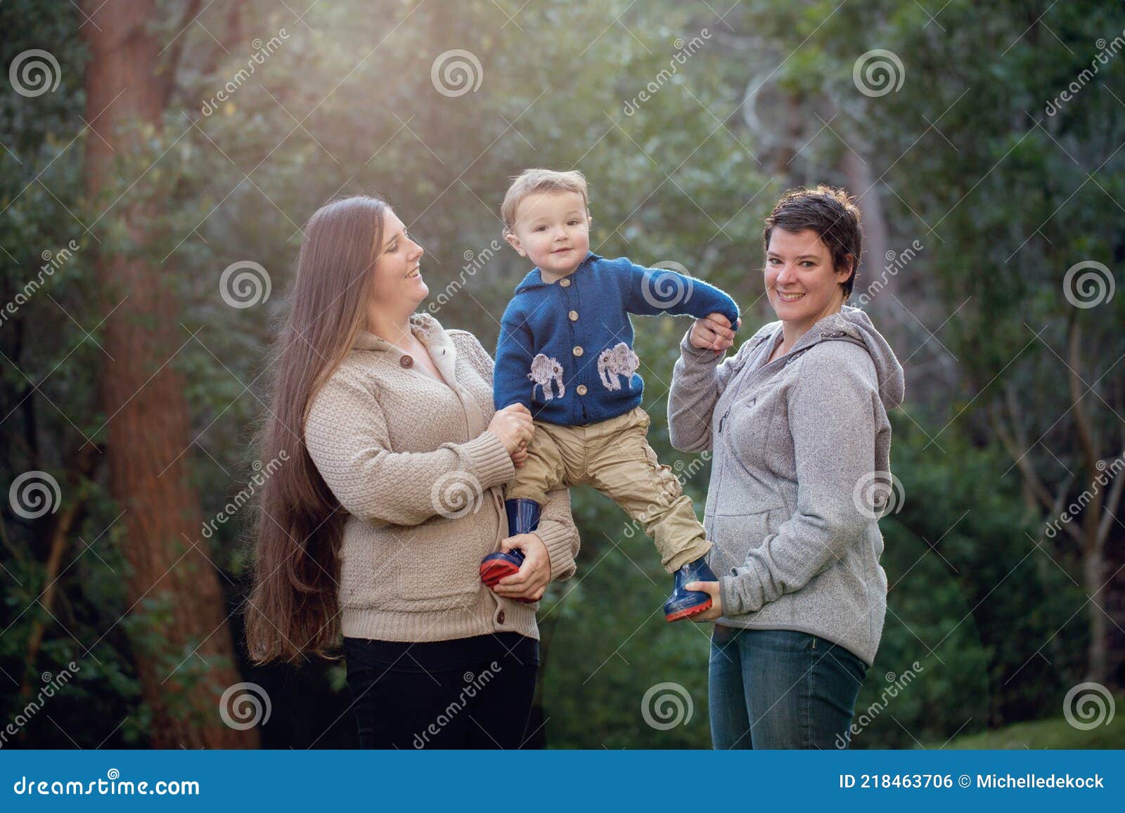 A Lesbian Couple Holding a Child pic