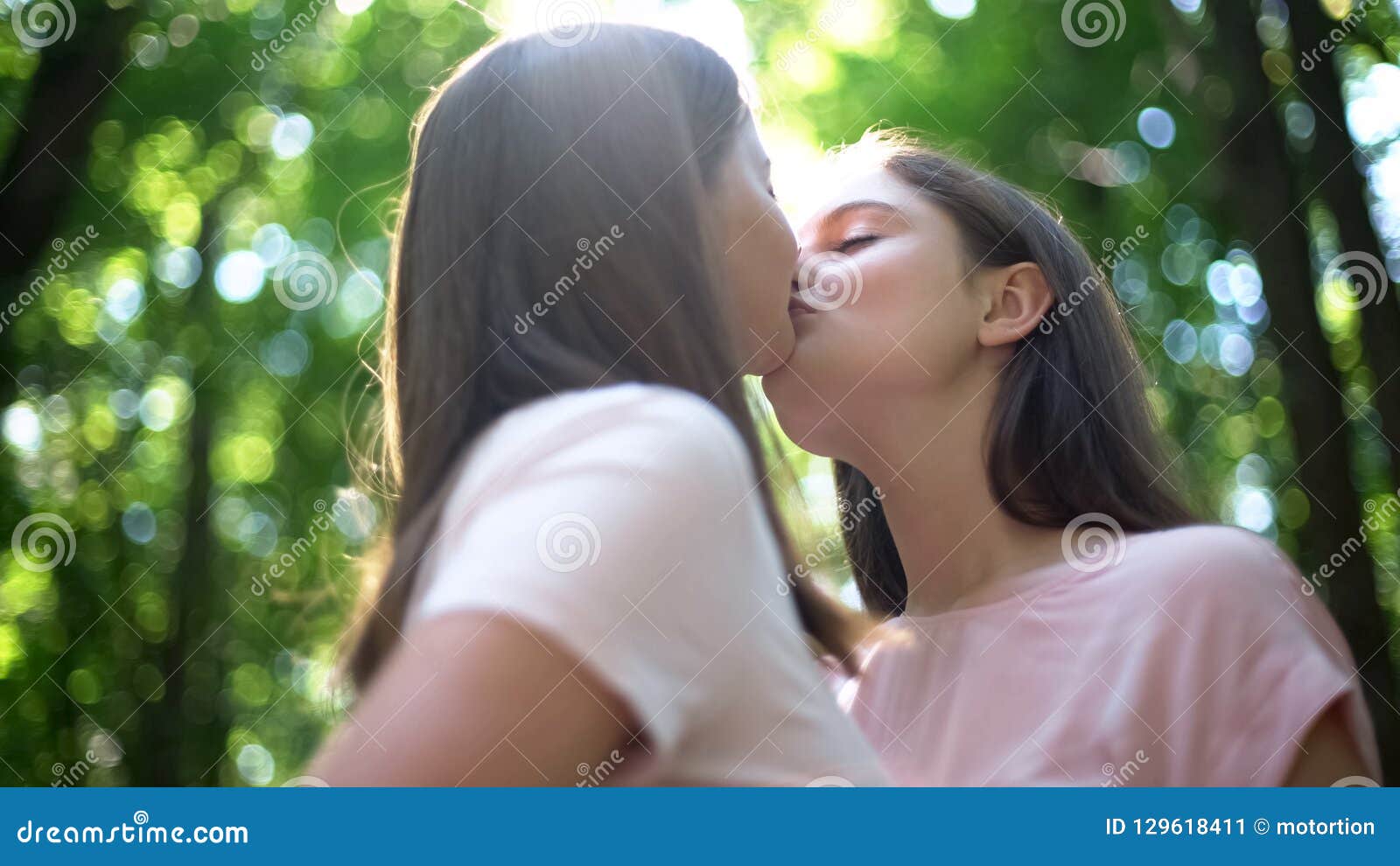Lesbian Couple Kissing Passionately, Same Sex Marriage Happiness, Lgbt Rights Stock Image photo