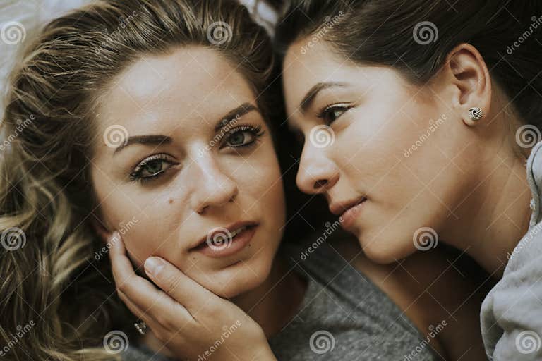 Lesbian Couple Together In Bed Stock Image Image Of Girlfriends Adult 125060153