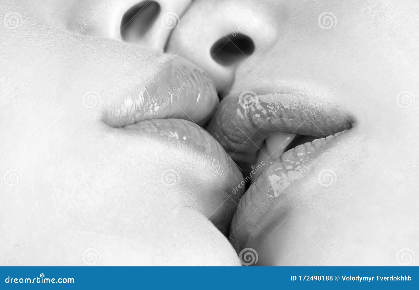 Lesbian Couple Together Concept. Kiss Lesson. Two Women Friends Kissing.  Two Beautiful Lesbians in Love Stock Photo - Image of desire, facekissing:  172490188