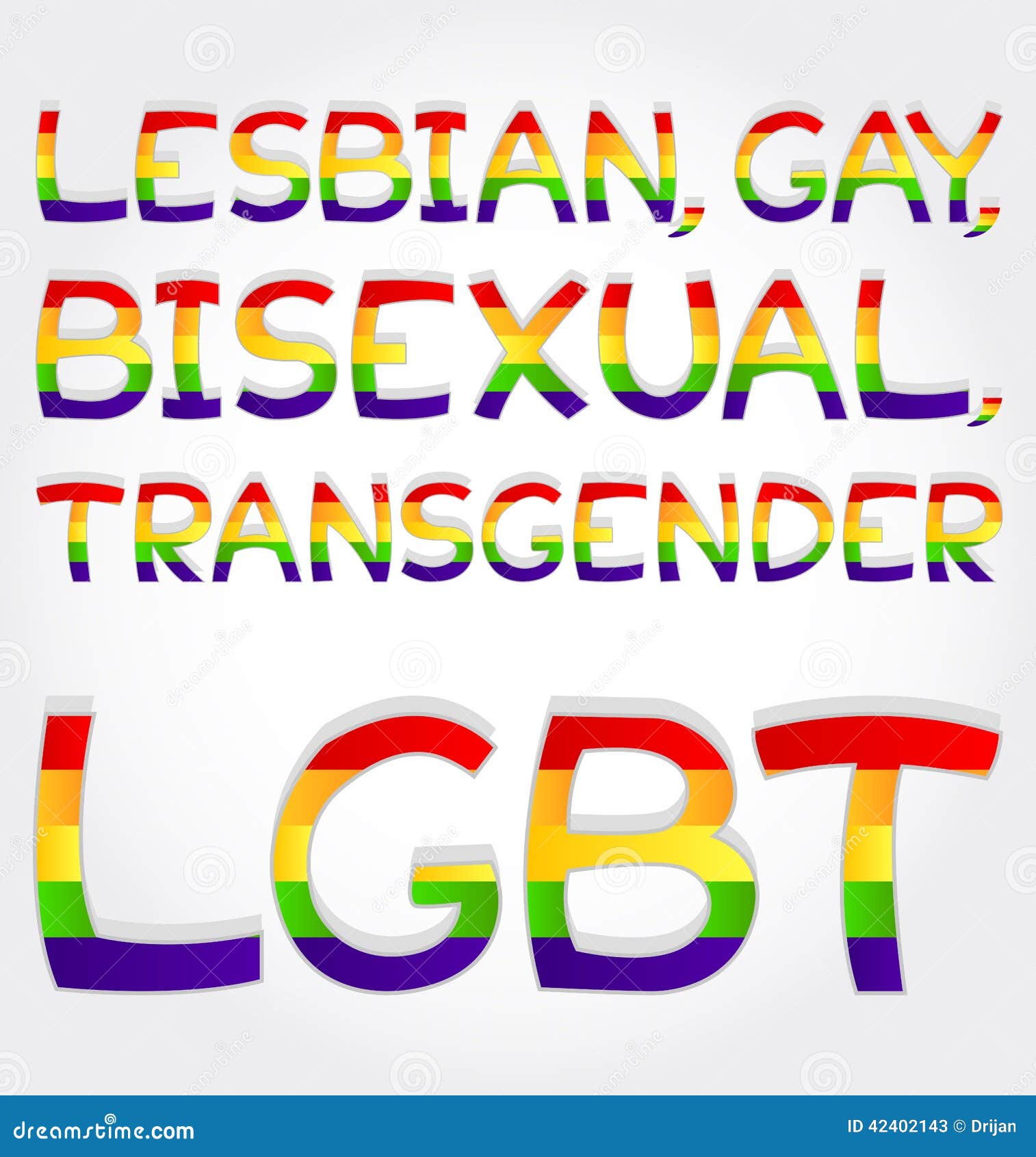 Lesbian Gay Bisexual Transgender Lgbt Phrase Stock Vector