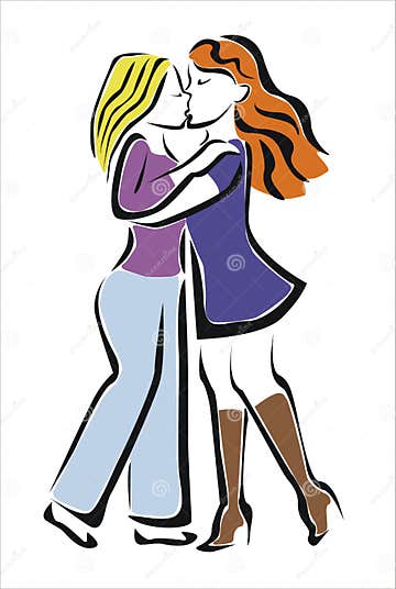 Lesbian Girls Stock Vector Illustration Of Love Embrace 35699544