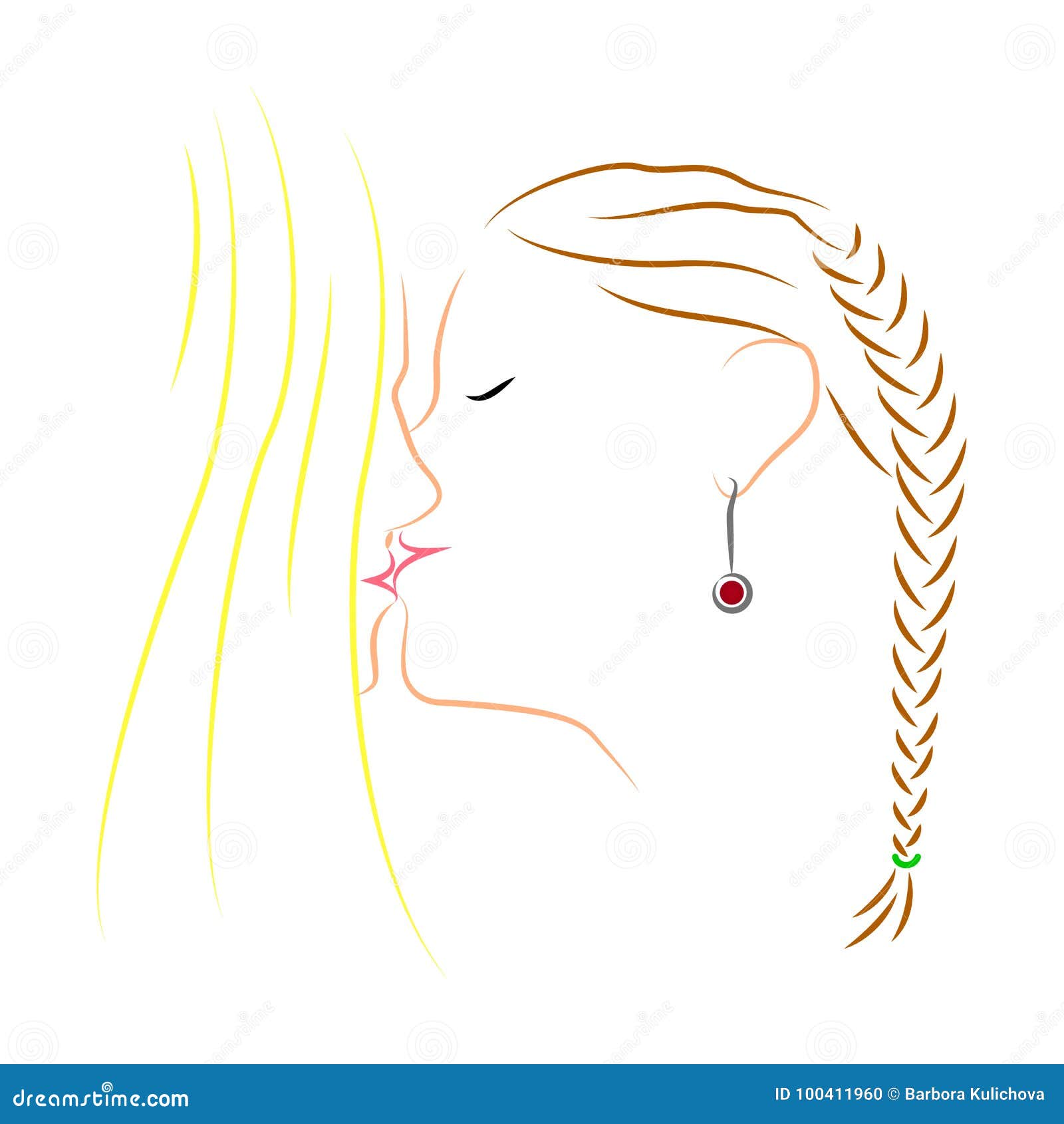 Lesbian kissing illustration