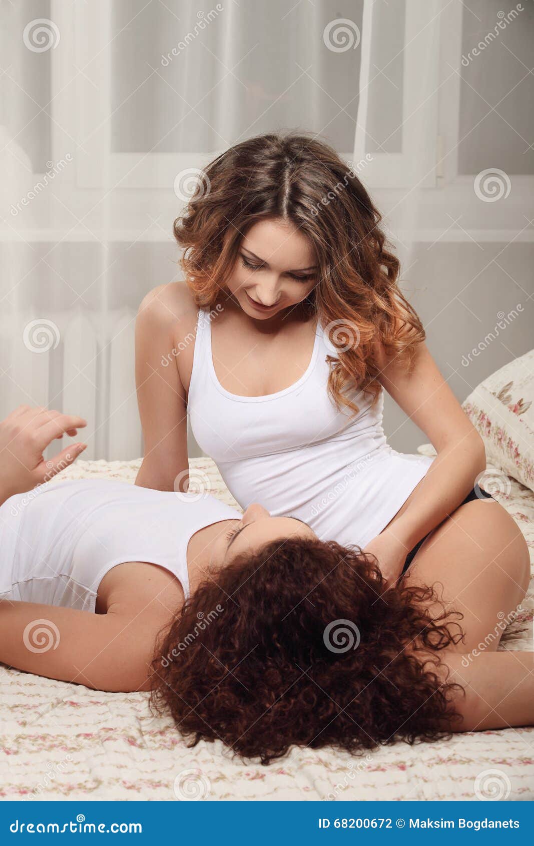 Beautiful lesbian girls playing