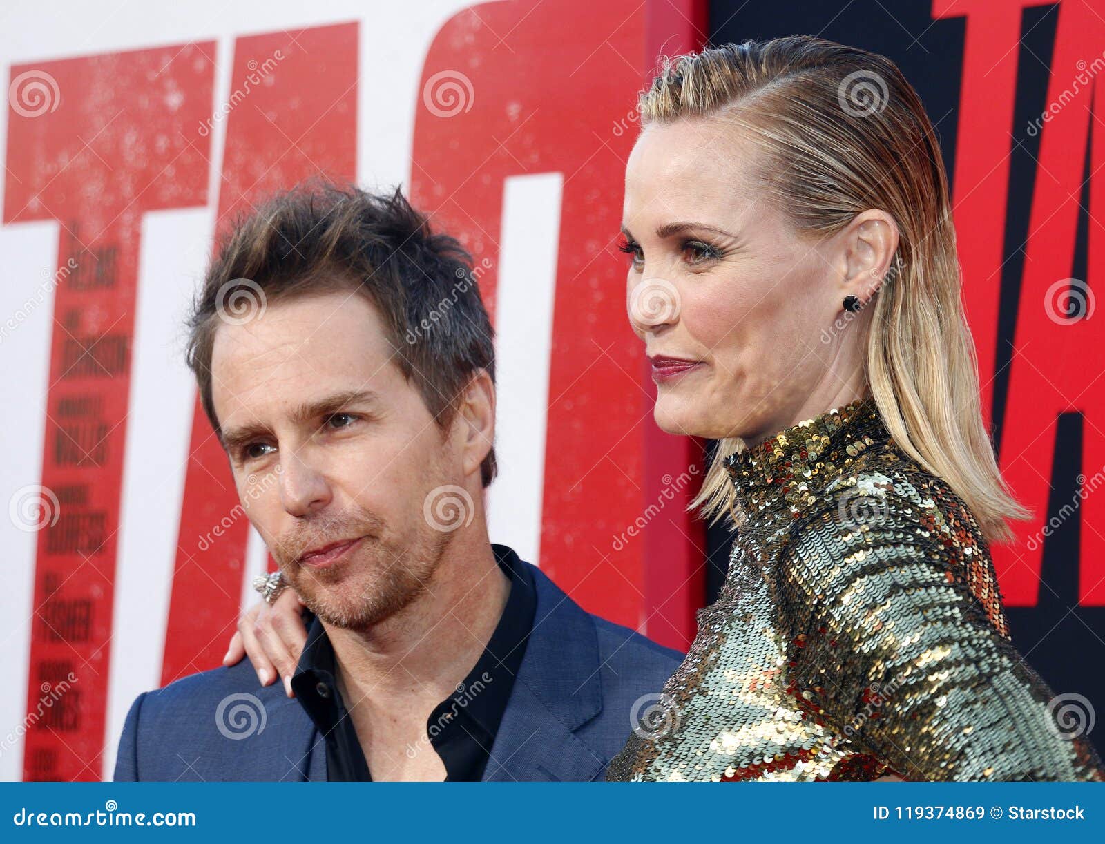 Leslie Bibb and Sam Rockwell Editorial Stock Image Image of cinema