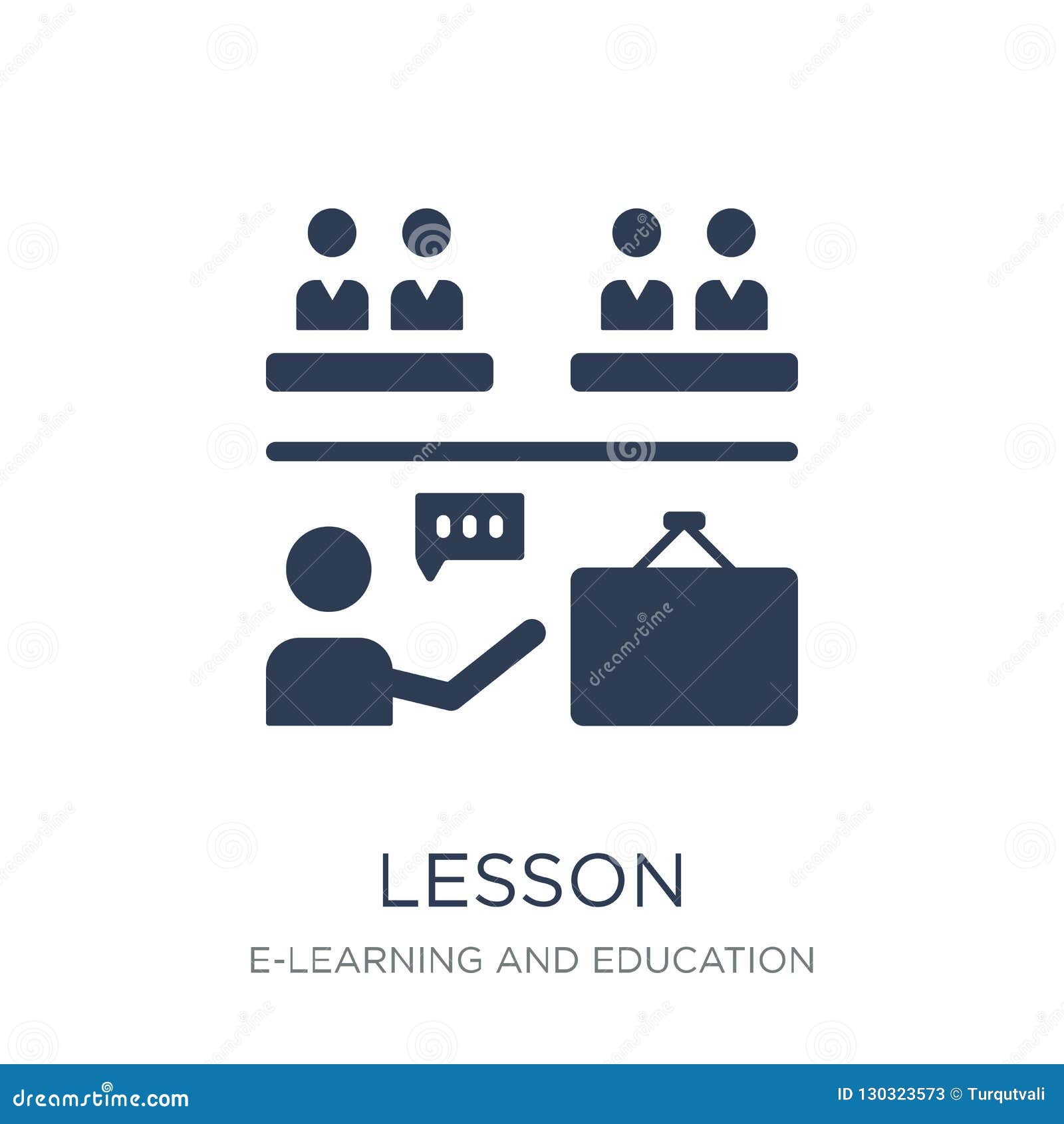 Lesson Icon. Trendy Flat Vector Lesson Icon On White Background Stock