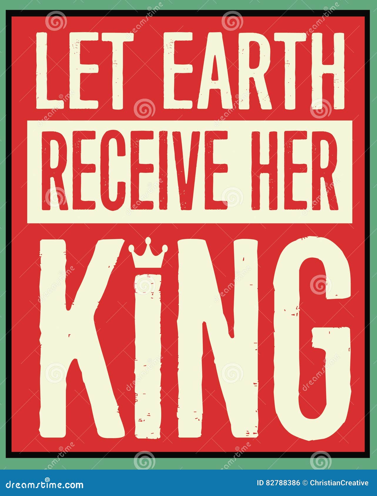 let earth receive her king retro christmas poster