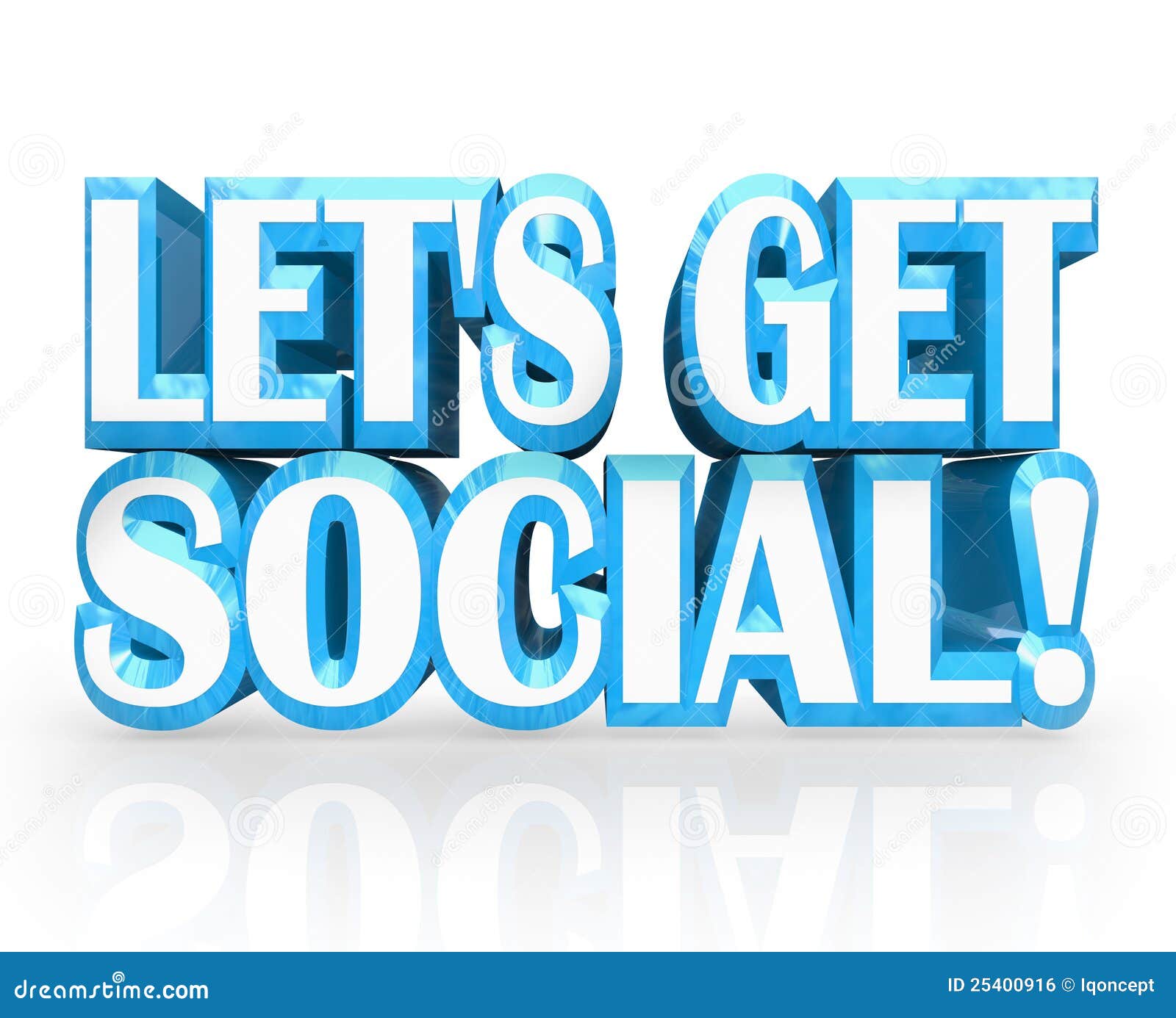 let's get social 3d words invitation to party