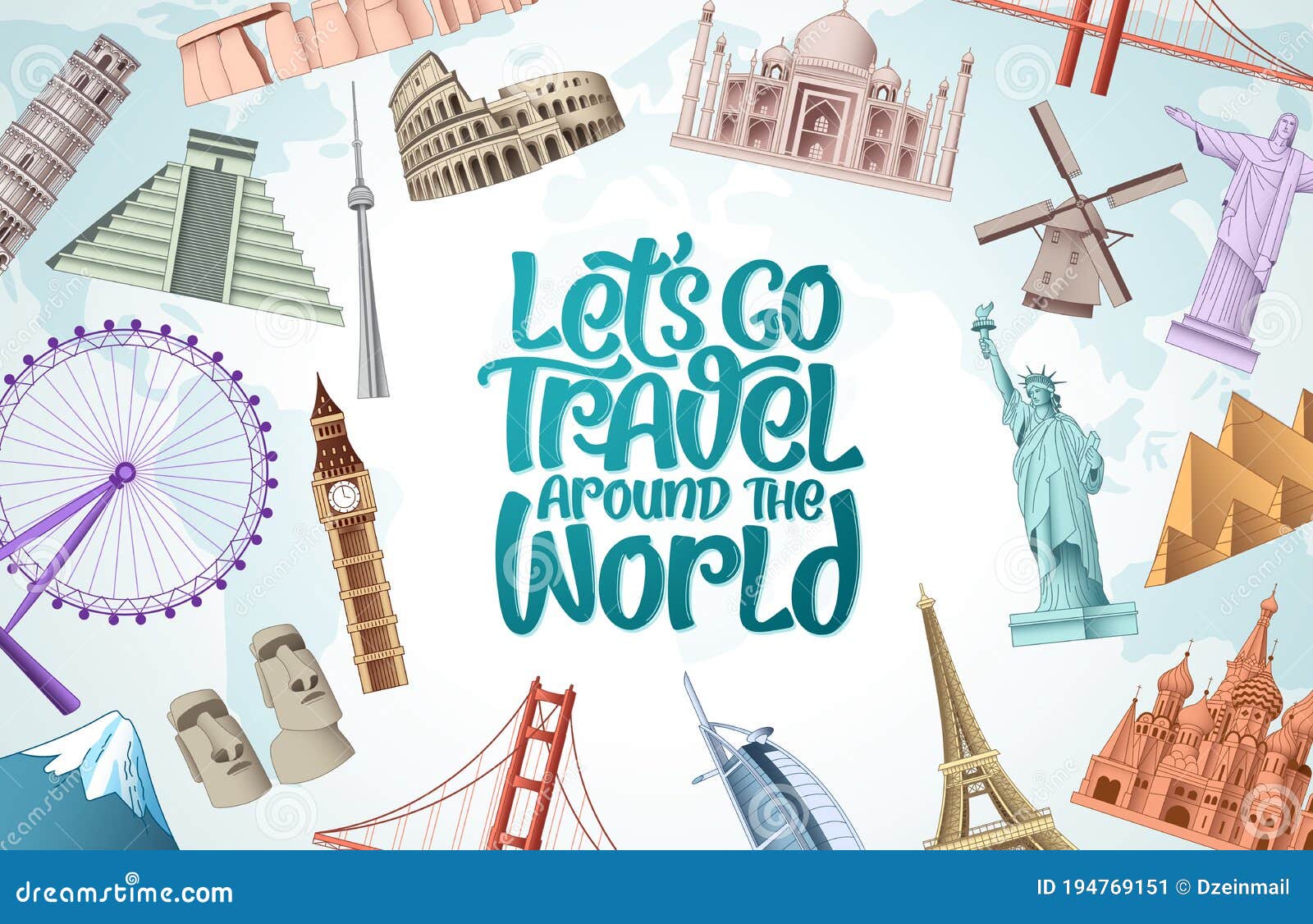 Let`s Go Travel Vector Design. Let`s Go Travel Around the World ...