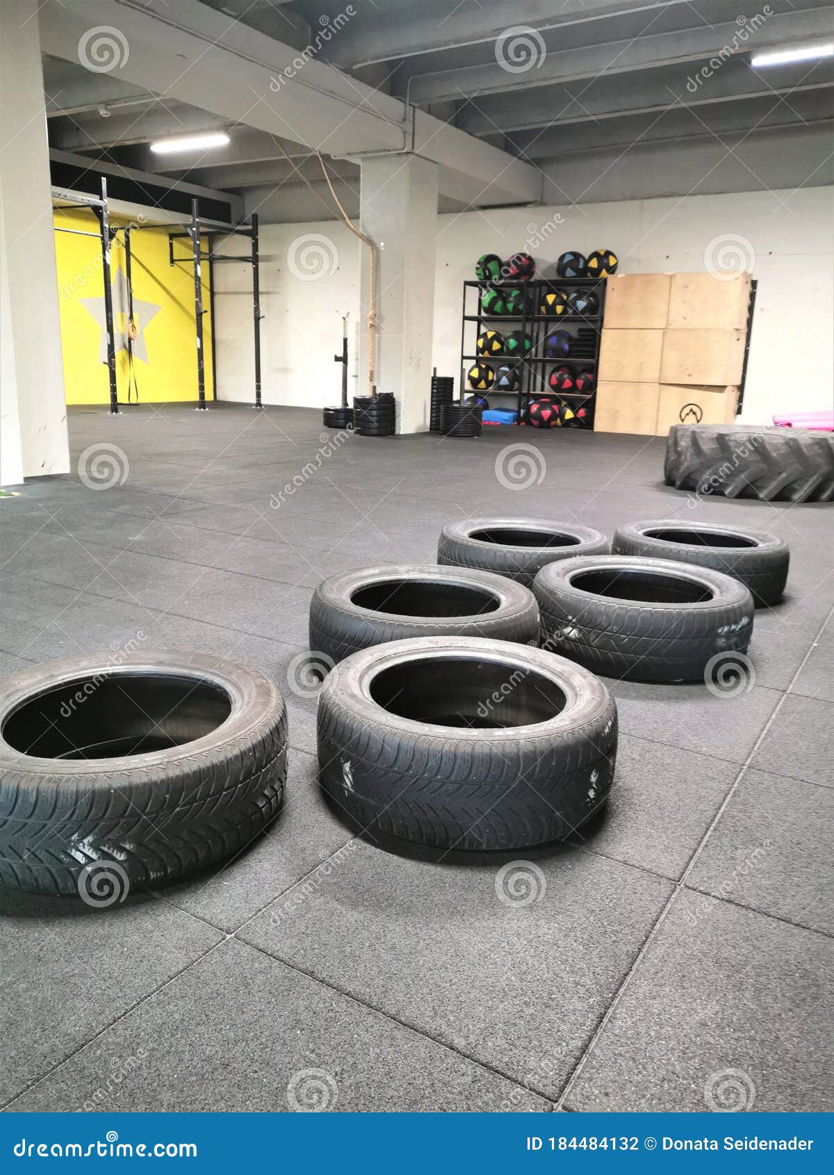 Gym Session with Wheels and Tires Stock Photo Image of indoor