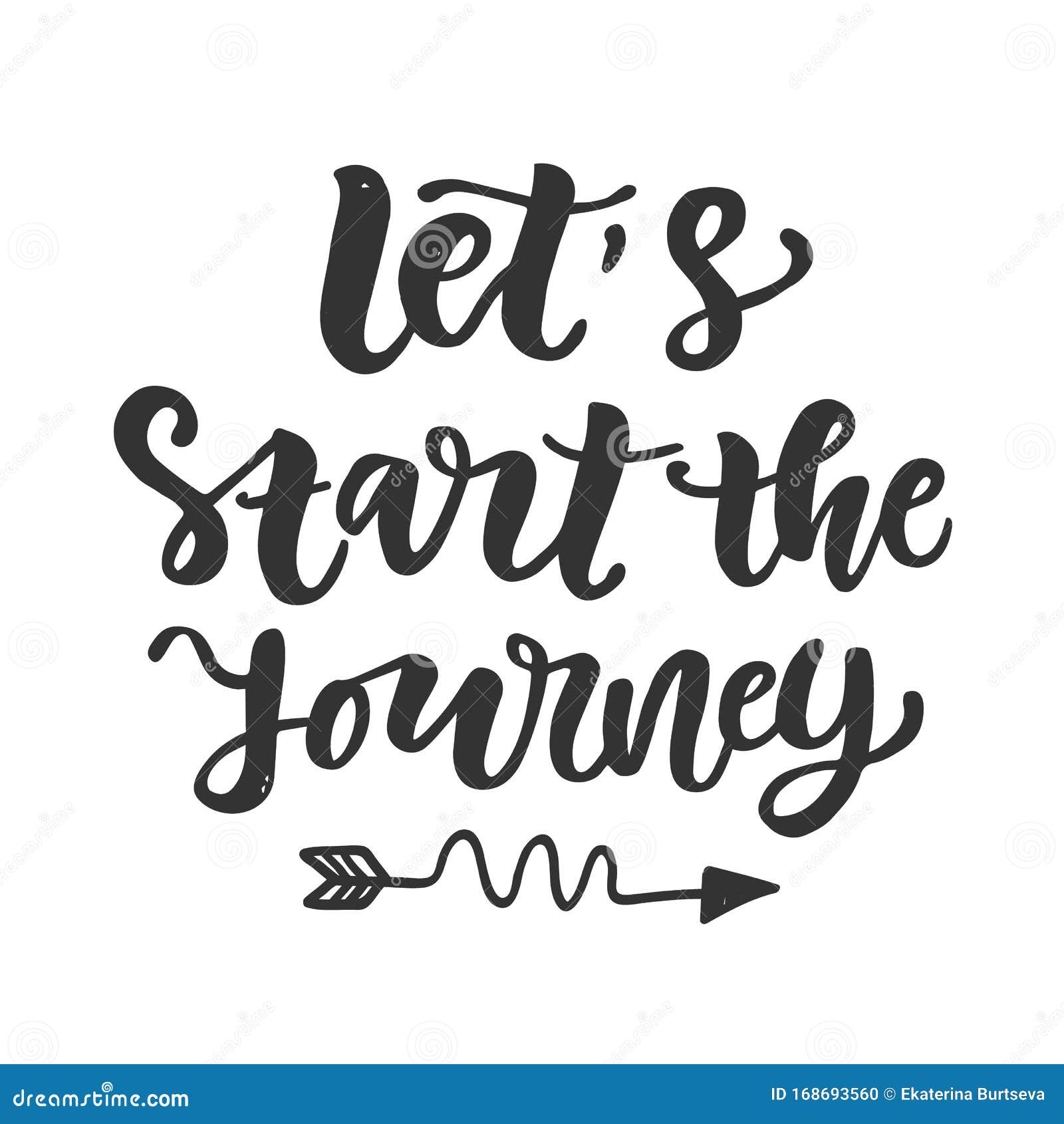 Download Let`s Start The Journey Slogan. Hand Drawn Travel ...