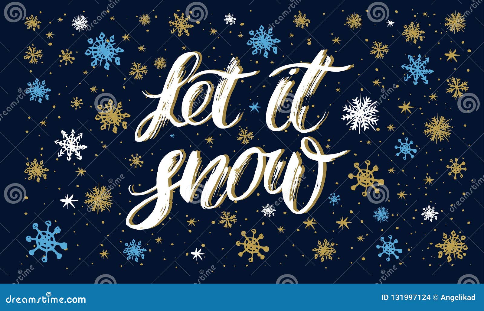 let it snow handlettering inscription