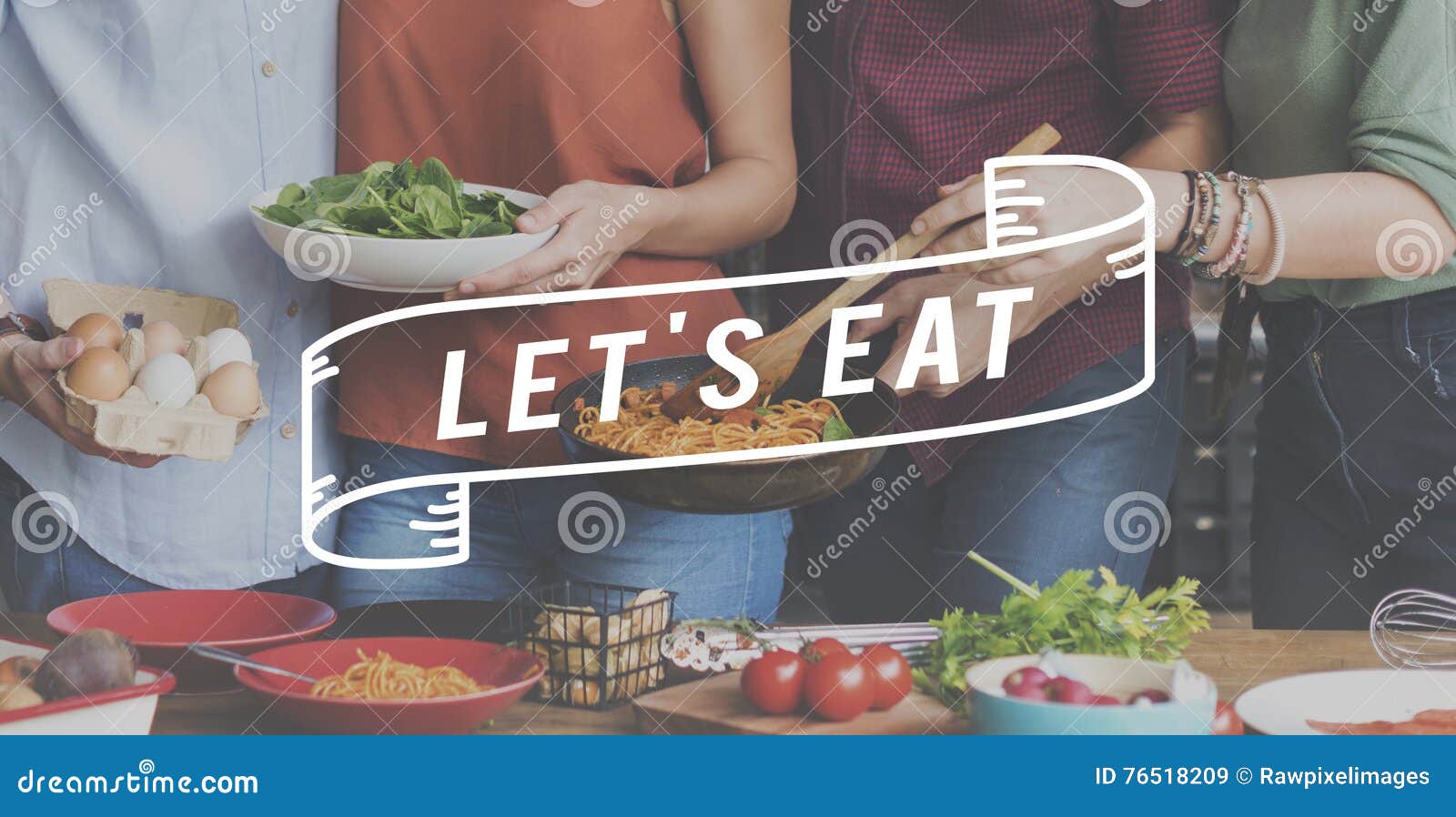 let's eat food eating delicious party celebration concept