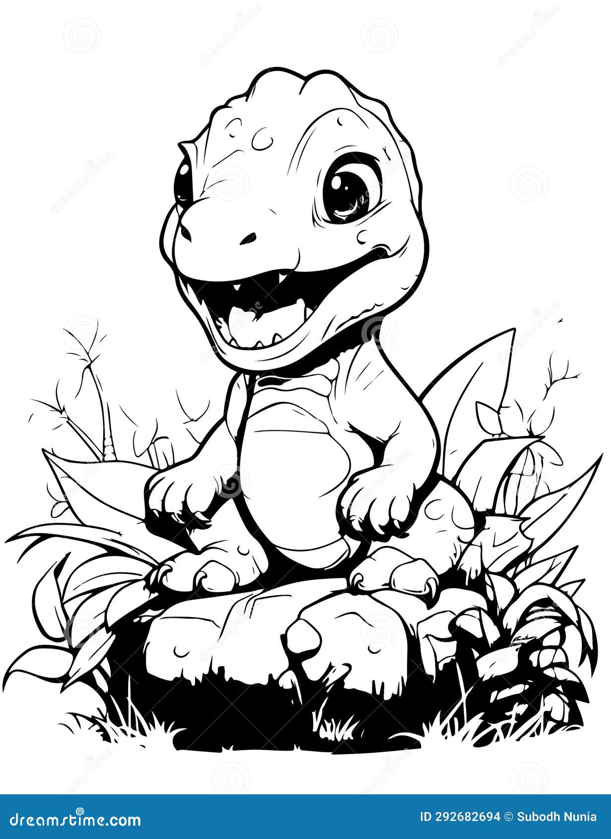 Cute Dinosaur Runner coloring page