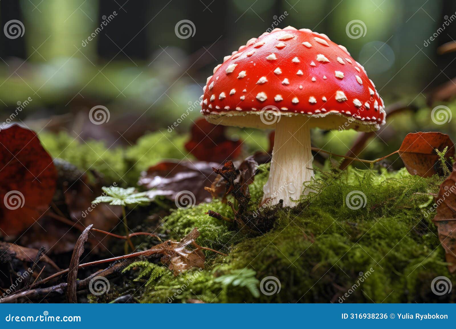 lethal red toadstool mushroom danger. generate ai