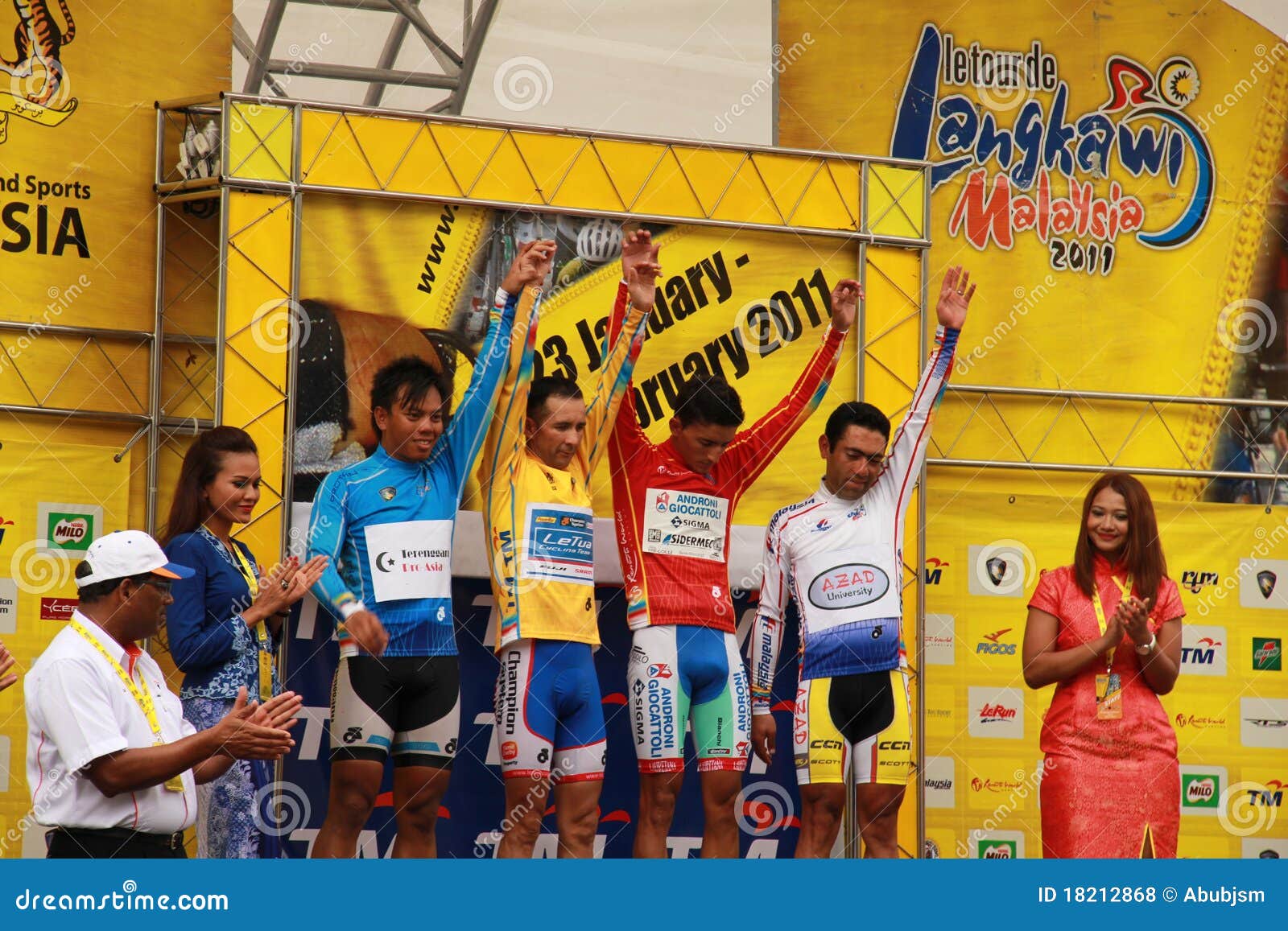 LeTour De Langkawi 6th Stage Jersey Winners. Editorial Stock Photo
