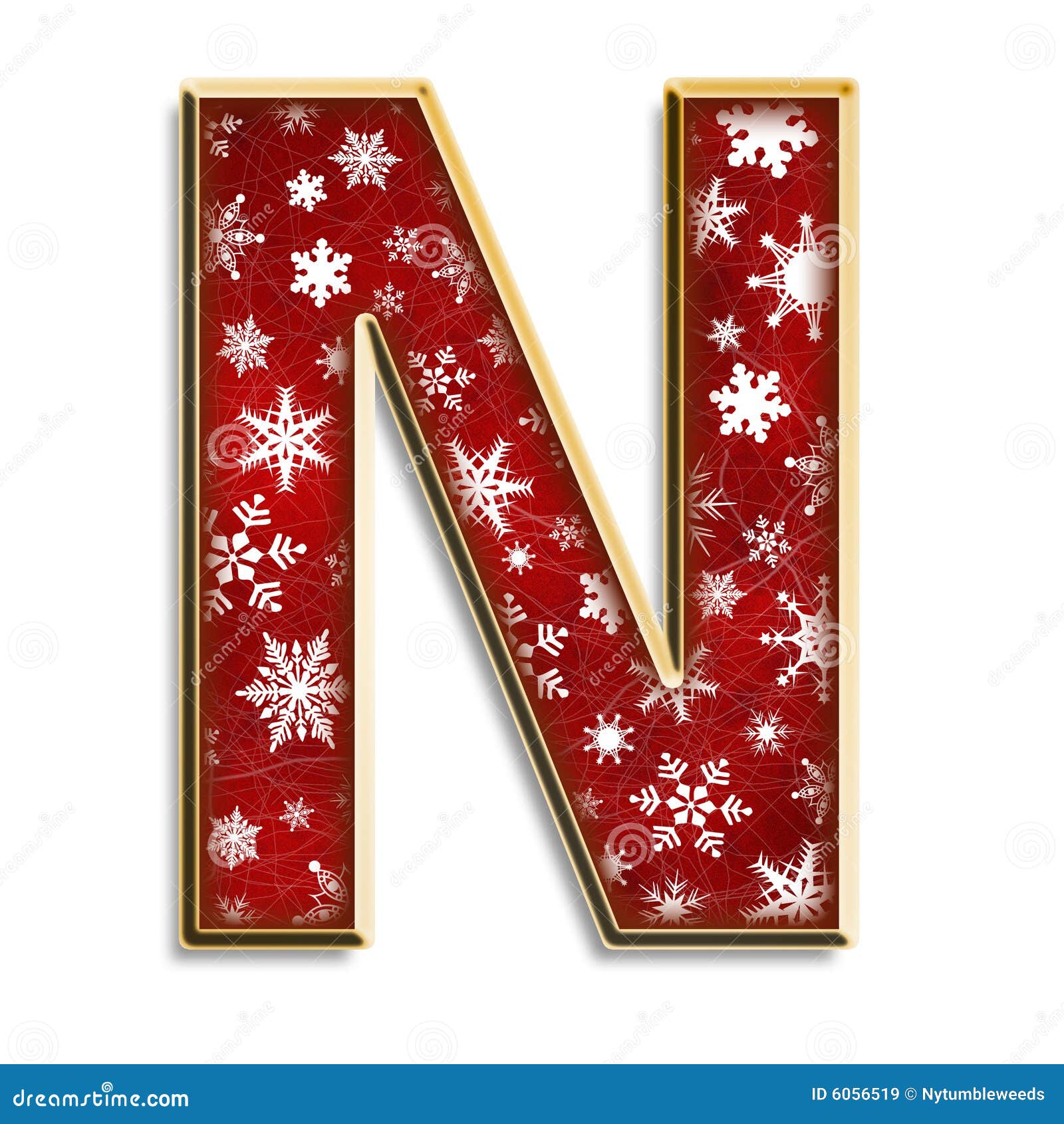 Letra Aislada N De La Navidad En Rojo Stock De Ilustración