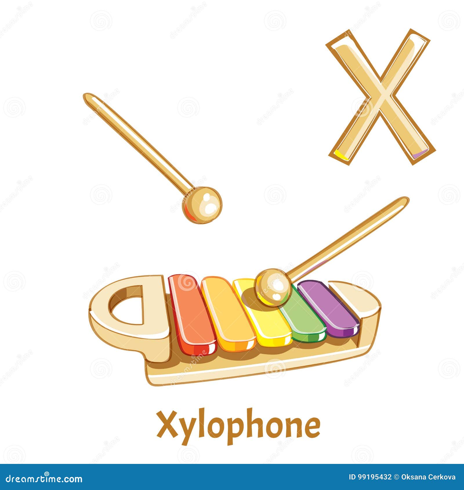 Letra X Do Alfabeto Do Vetor Xylophone Ilustração do Vetor Ilustração de letra, inglês 99195432