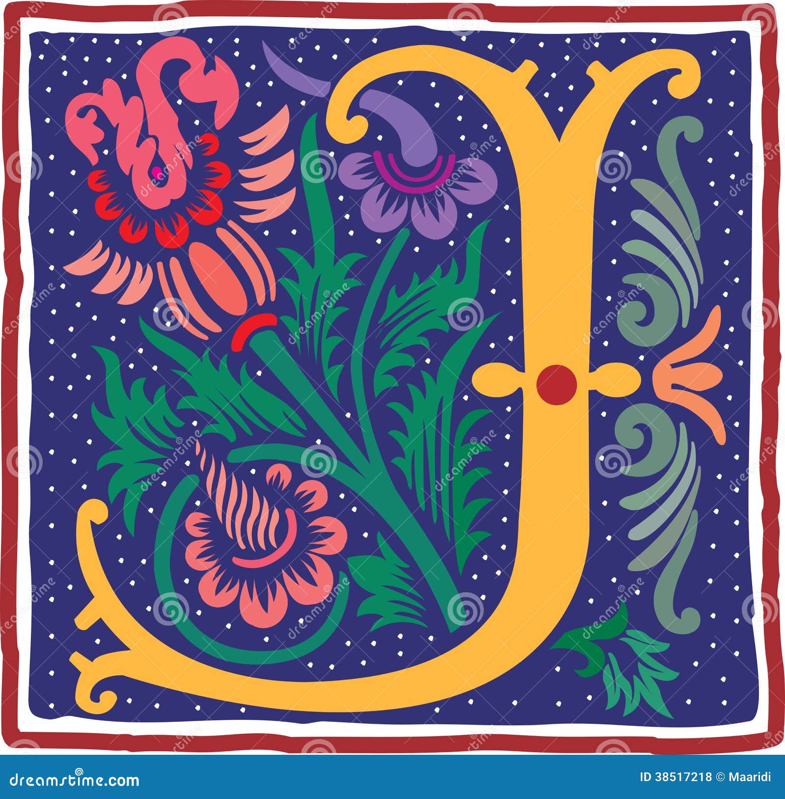 Letra J Del Vintage En Color Ilustración Del Vector