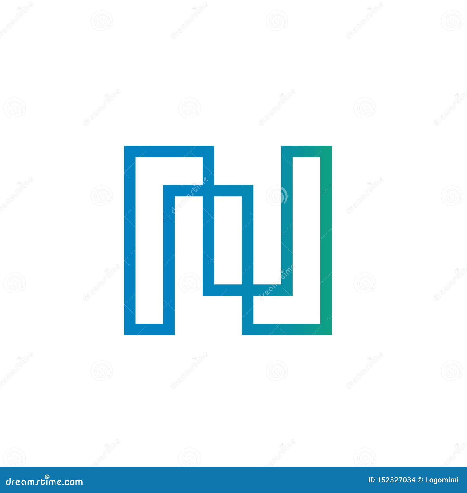 Letra Moderna N Logo Icon Dibujo Lineal Continuo Vector