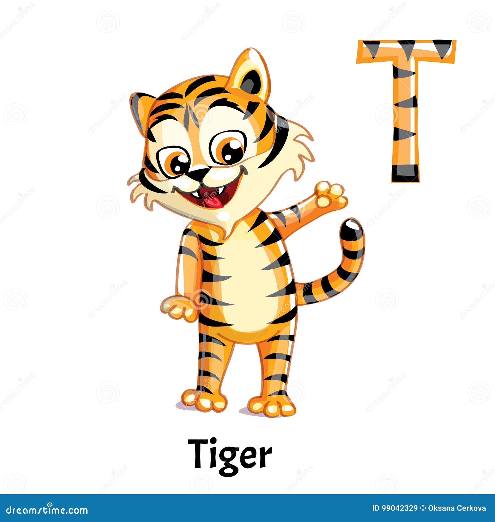 vetor ilustração do engraçado tigre desenho animado. Educação