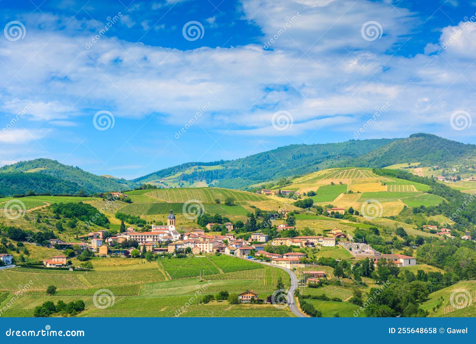 letra village and vineyards landscape in france