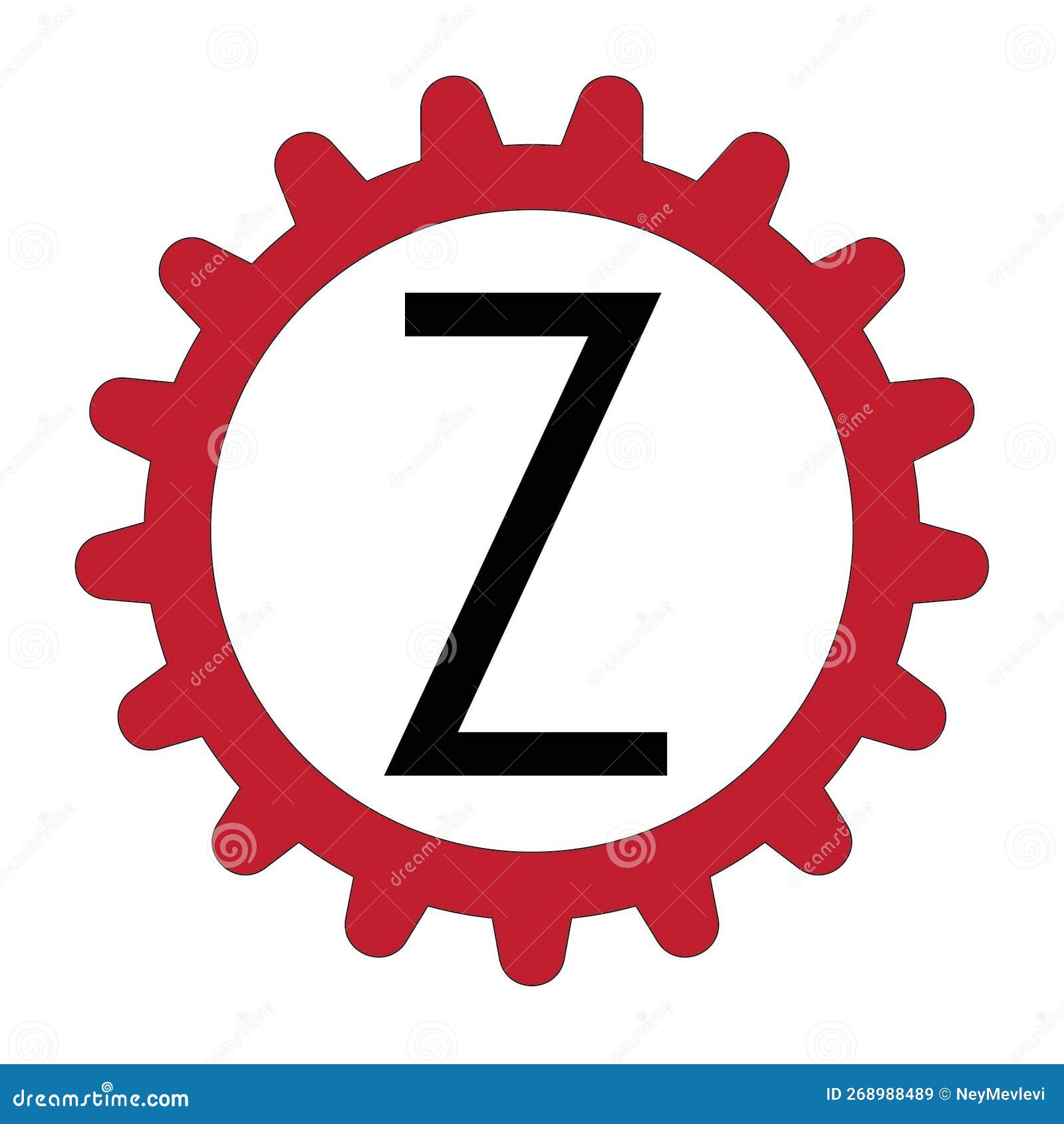 A Letra Z é Preta Com Um Círculo Vermelho Emperrado Ilustração