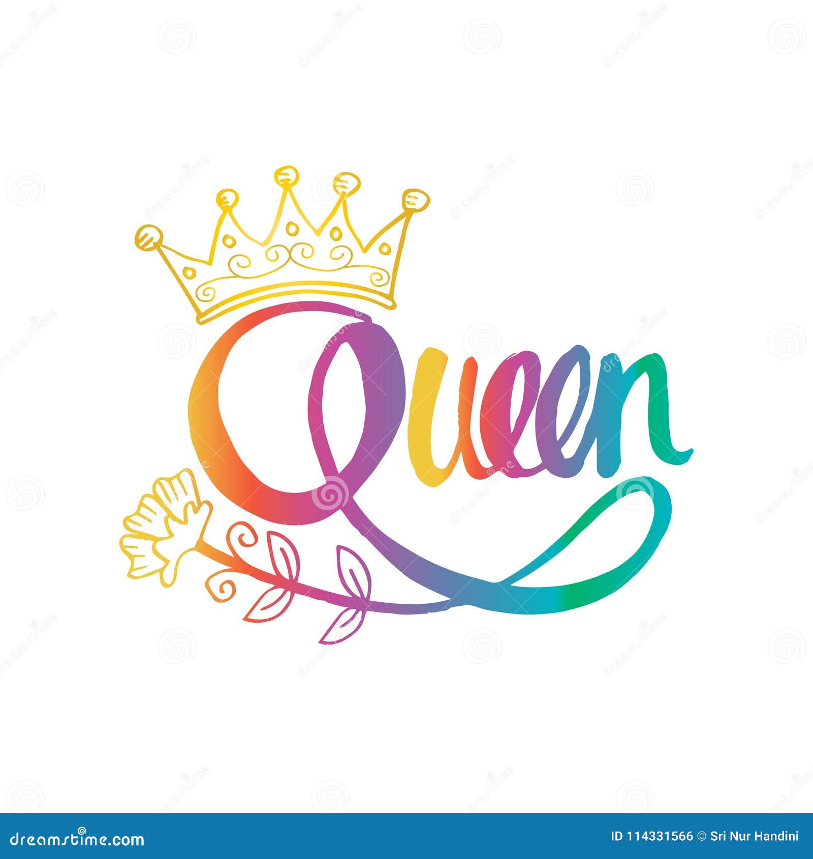 Letras De La Mano De La Reina Ilustración del Vector Ilustración de