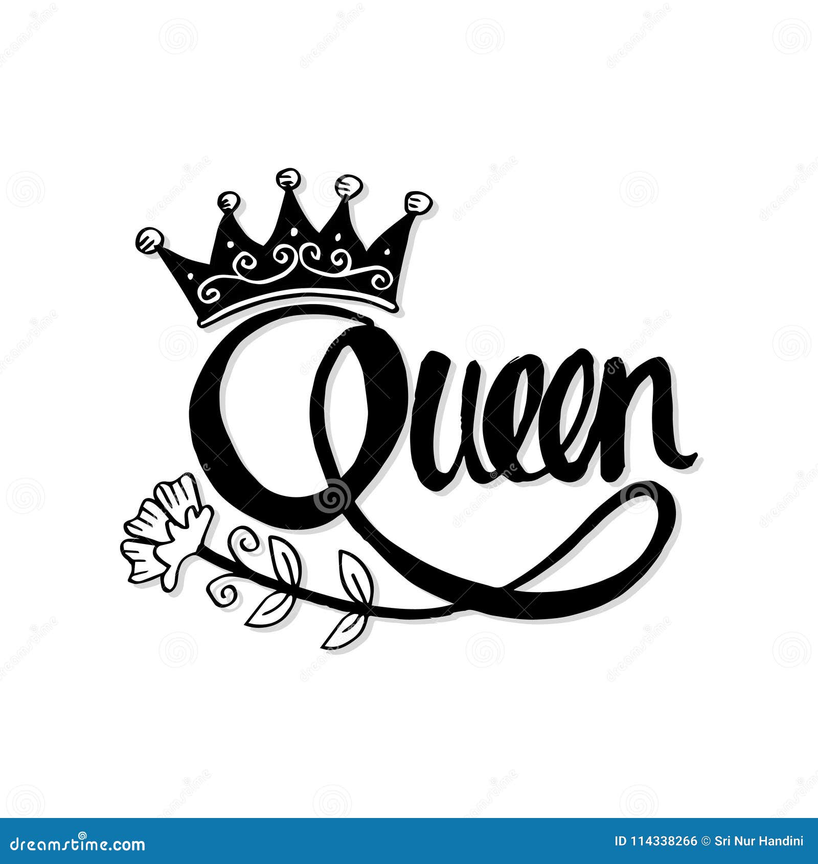 Letras De La Mano De La Reina Ilustración del Vector Ilustración de