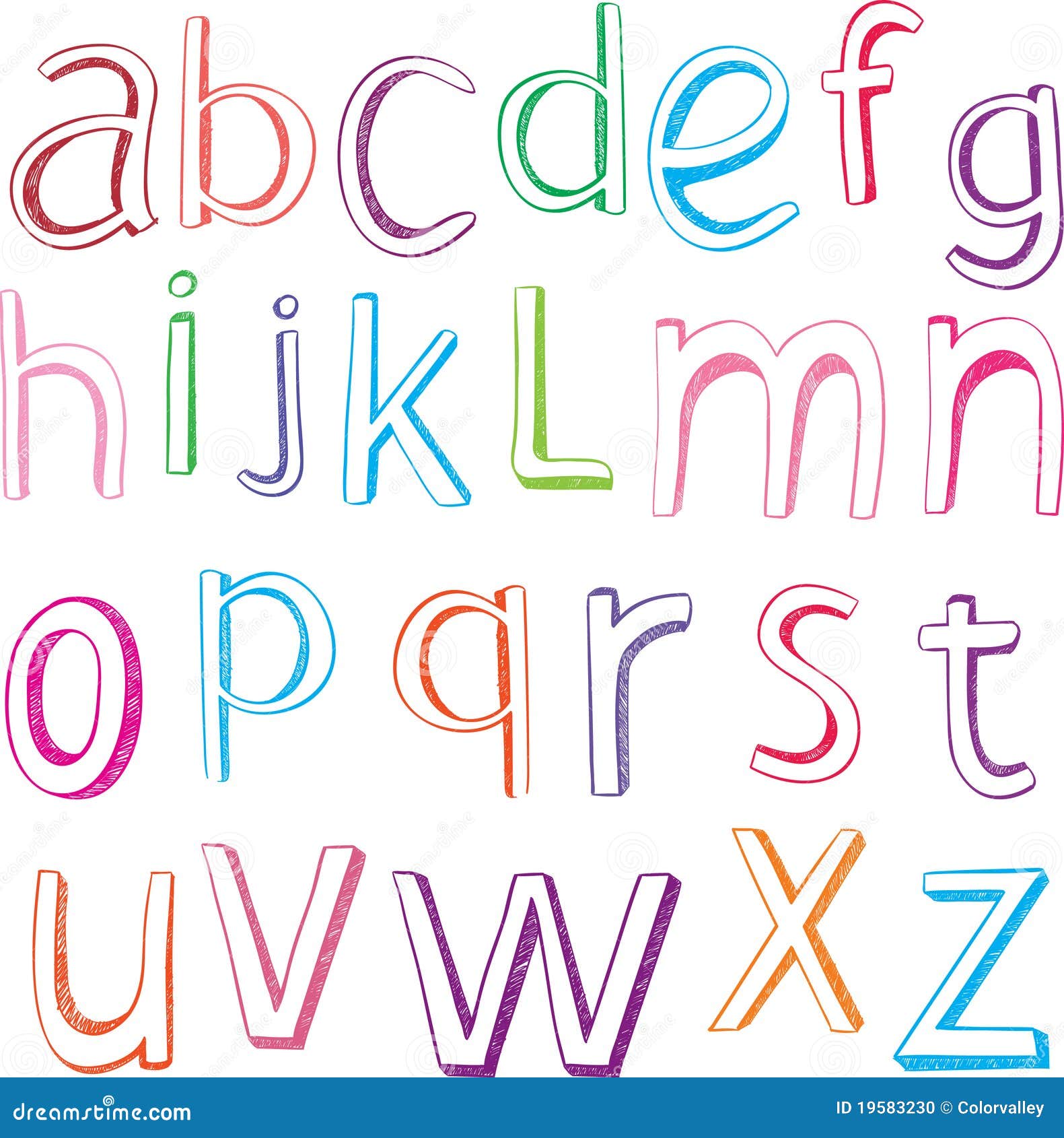 Letras Desenhadas Mão Do Alfabeto Foto de Stock - Imagem: 19583230