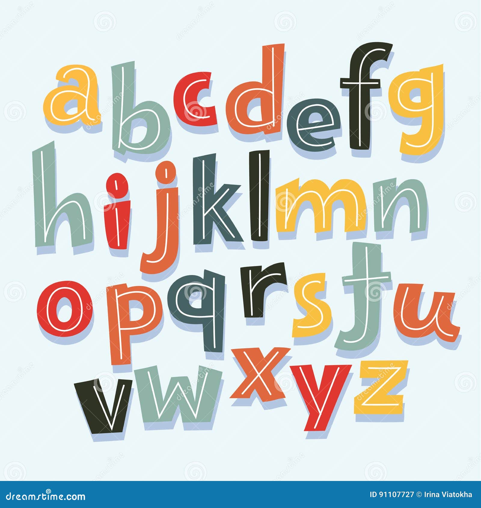 Letras Do Alfabeto No Lowercase Ilustração do Vetor - Ilustração de fonte,  projeto: 91107727, image size:1600x1690