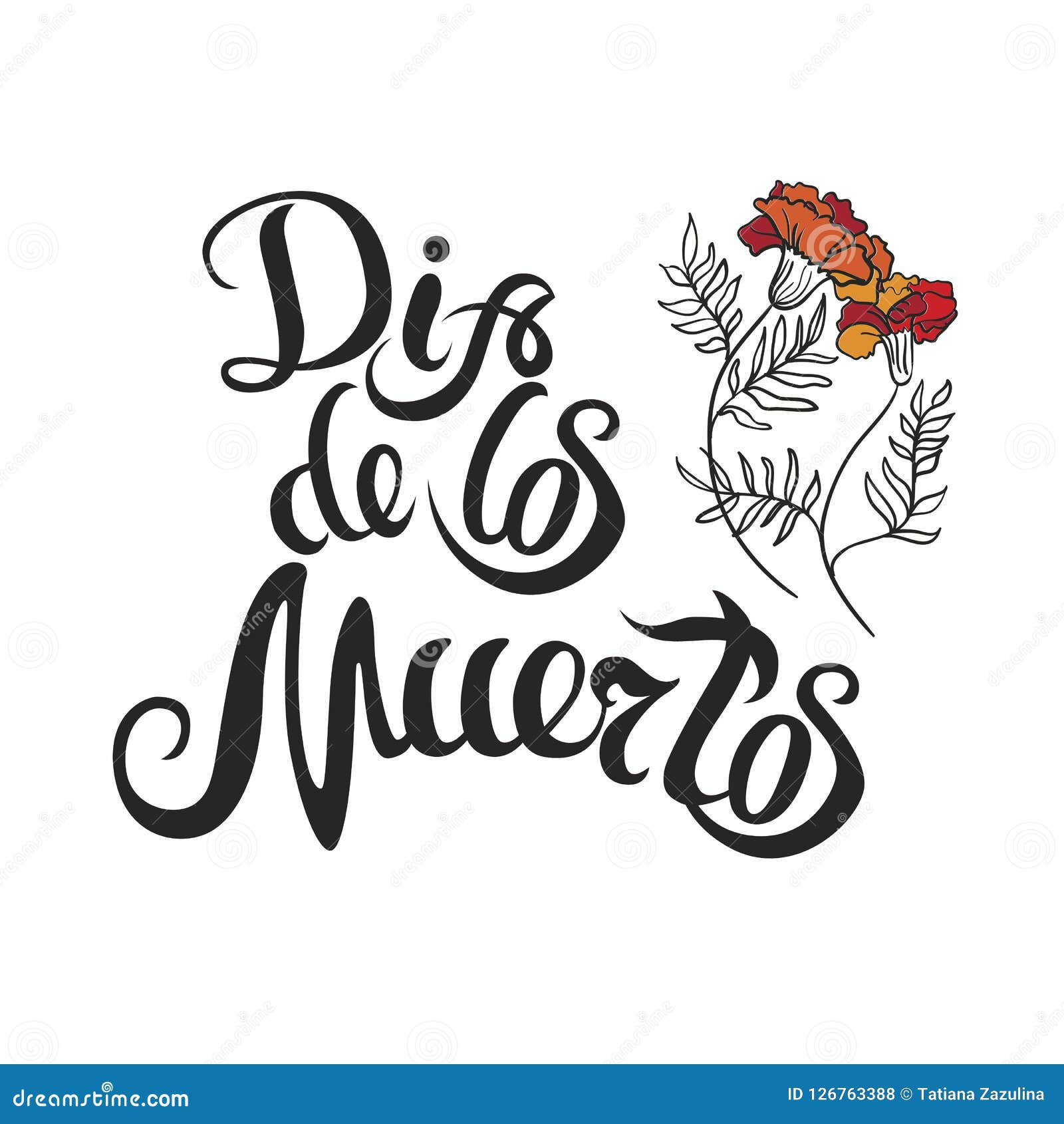 Letras Y Maravilla Del Dibujo De La Mano Del Diámetro De Muertos Para El Día  De Muerte Ilustración del Vector - Ilustración de catrina, decorativo:  126763388