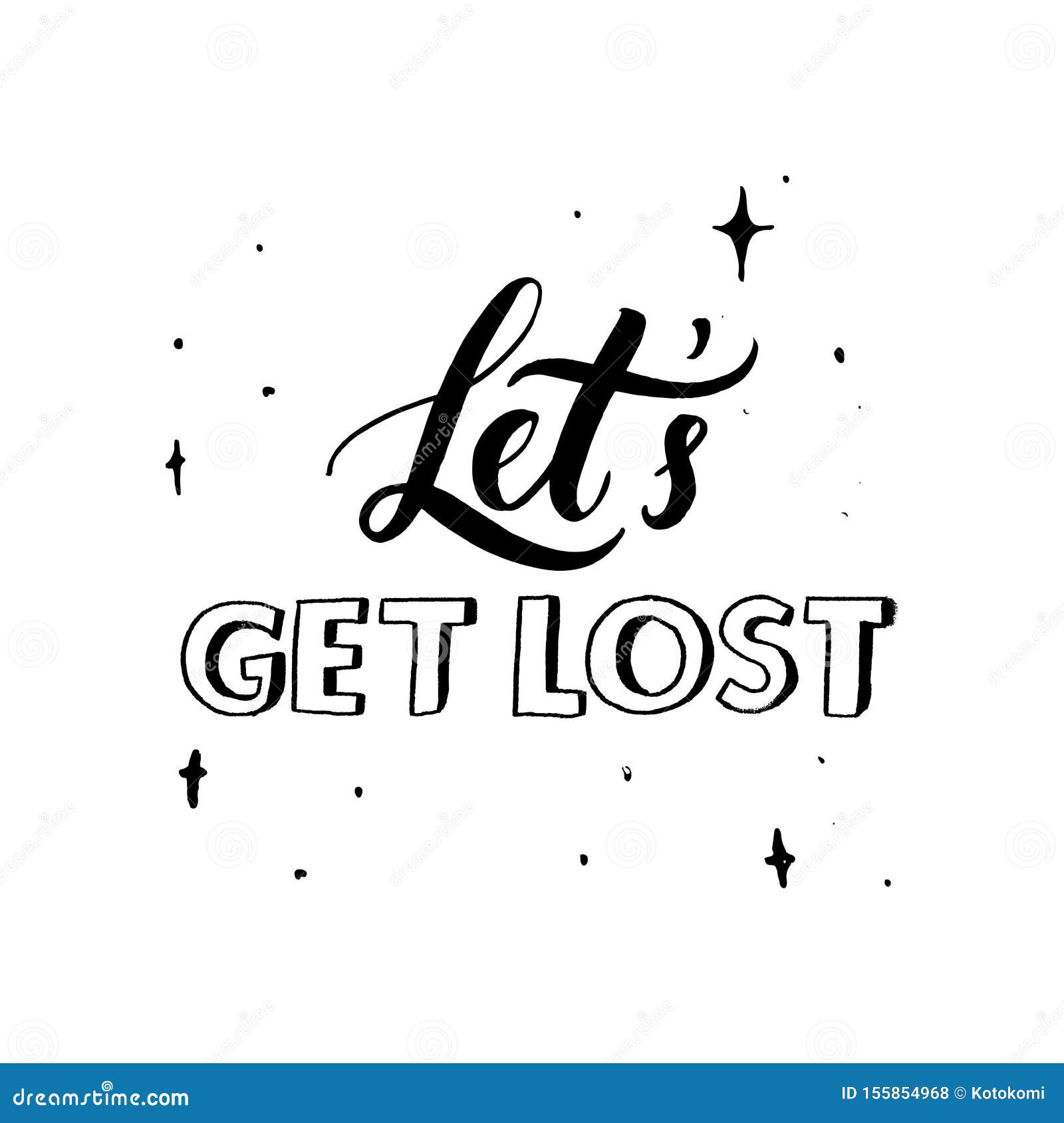 Lets Get Lost. Modern Scandinavian Typography Phrase. Motivational ...