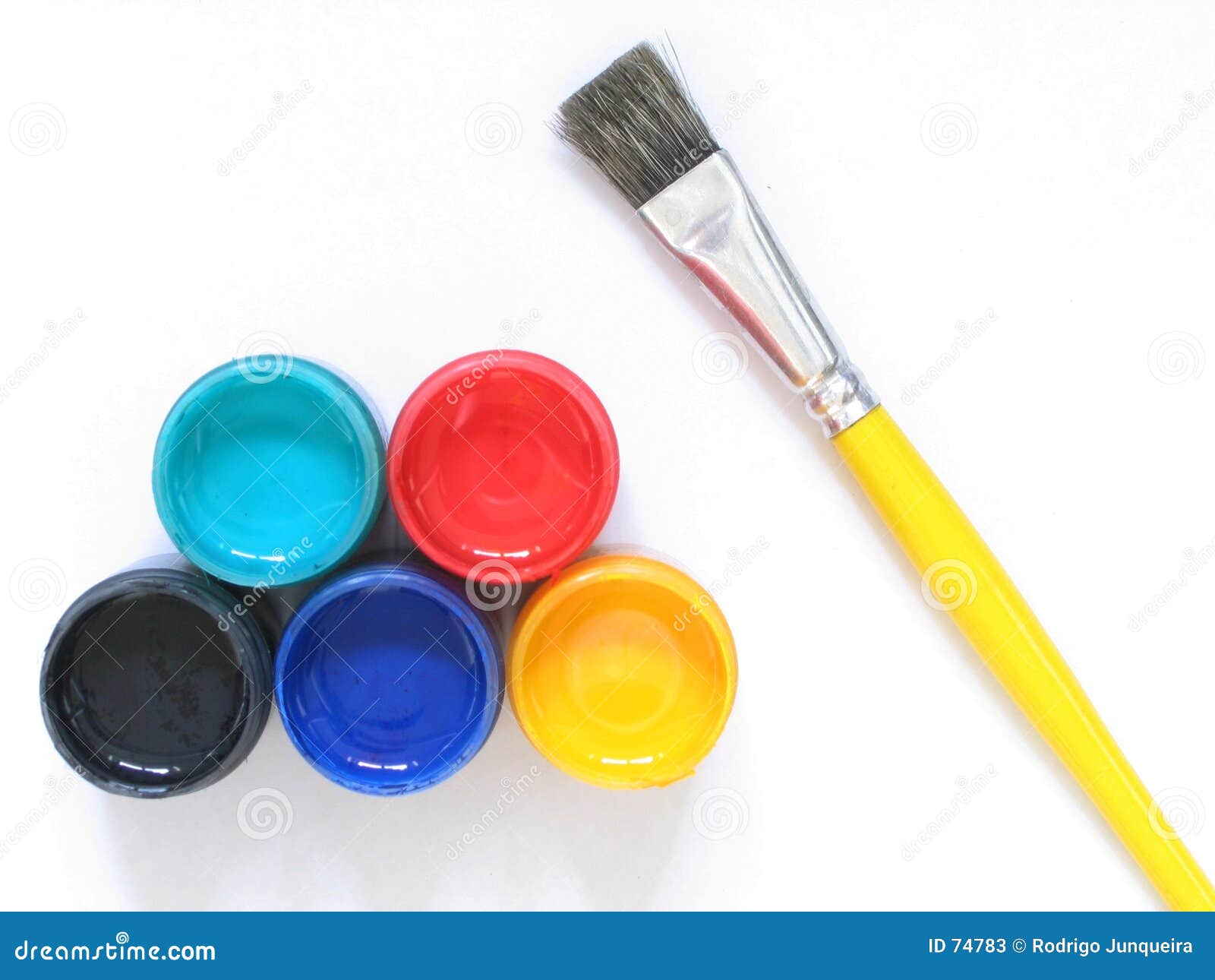 Lets Paint stock image. Image of brush, color, yellow, blue 74783