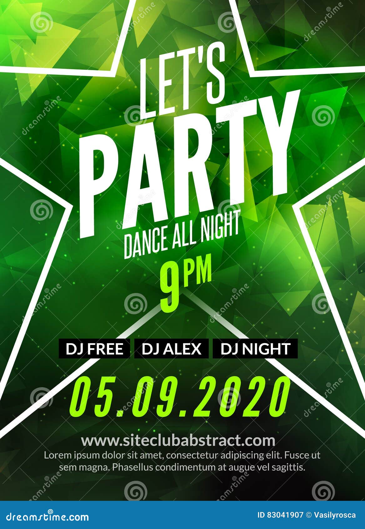 Lets Party Design Poster Night Club Flyer Template Music