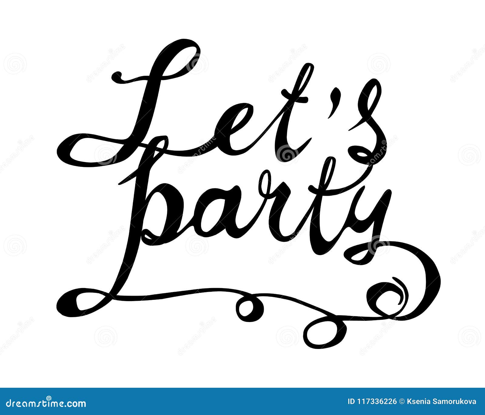 Lets Party. Hand Written Word on White Stock Vector - Illustration of ...