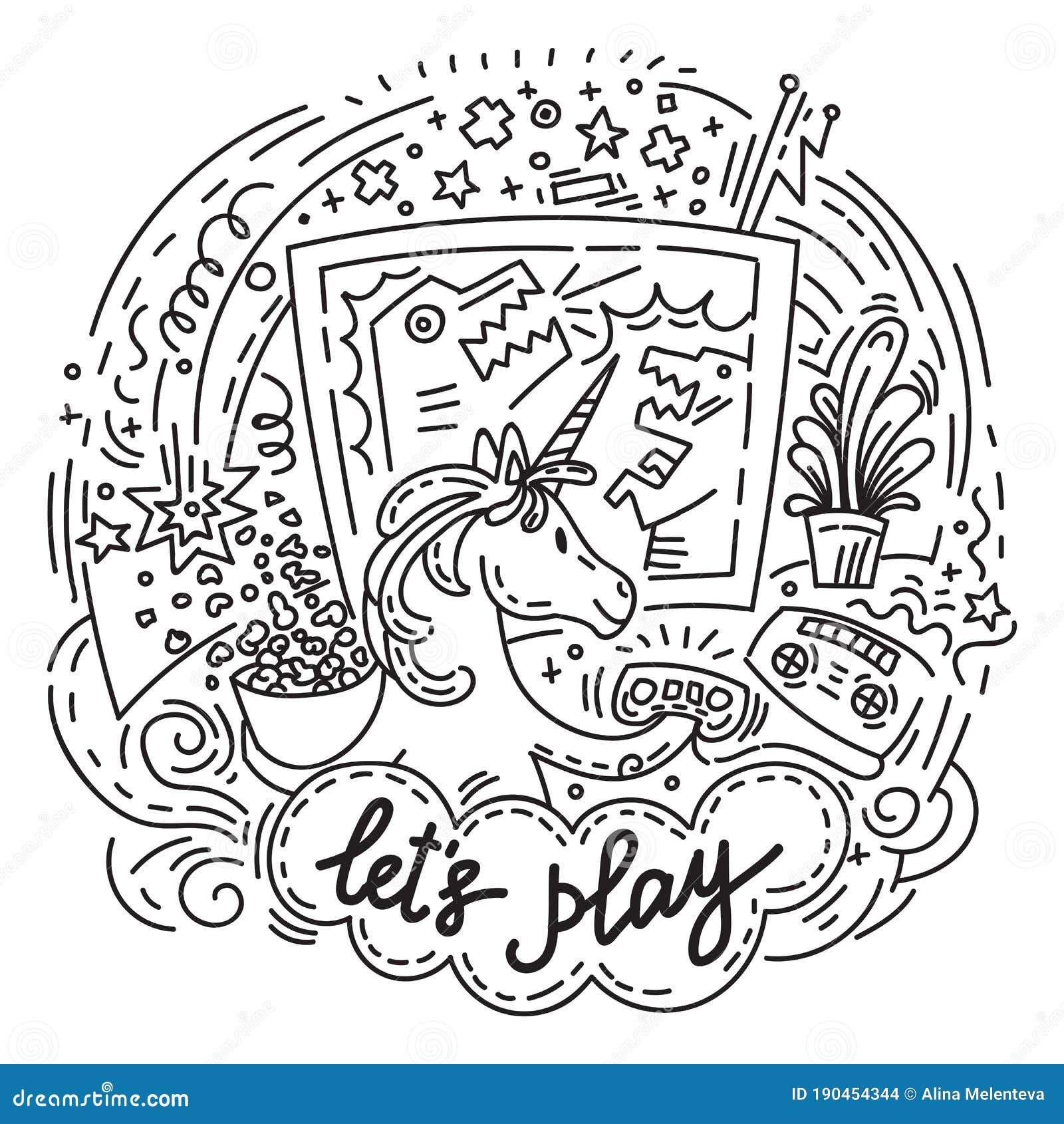 Lets play unicorn stock vector. Illustration of animal - 190454344 Lets play unicorn stock vector. Illustration of animal - 190454344