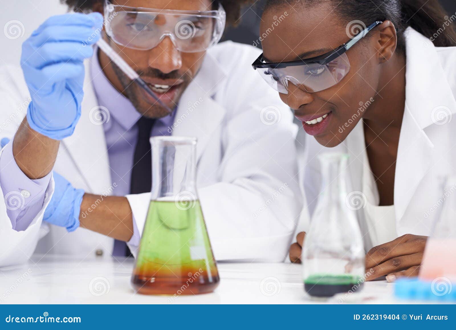 Lets See What Happens If we Do this...two Scientists Conducting an