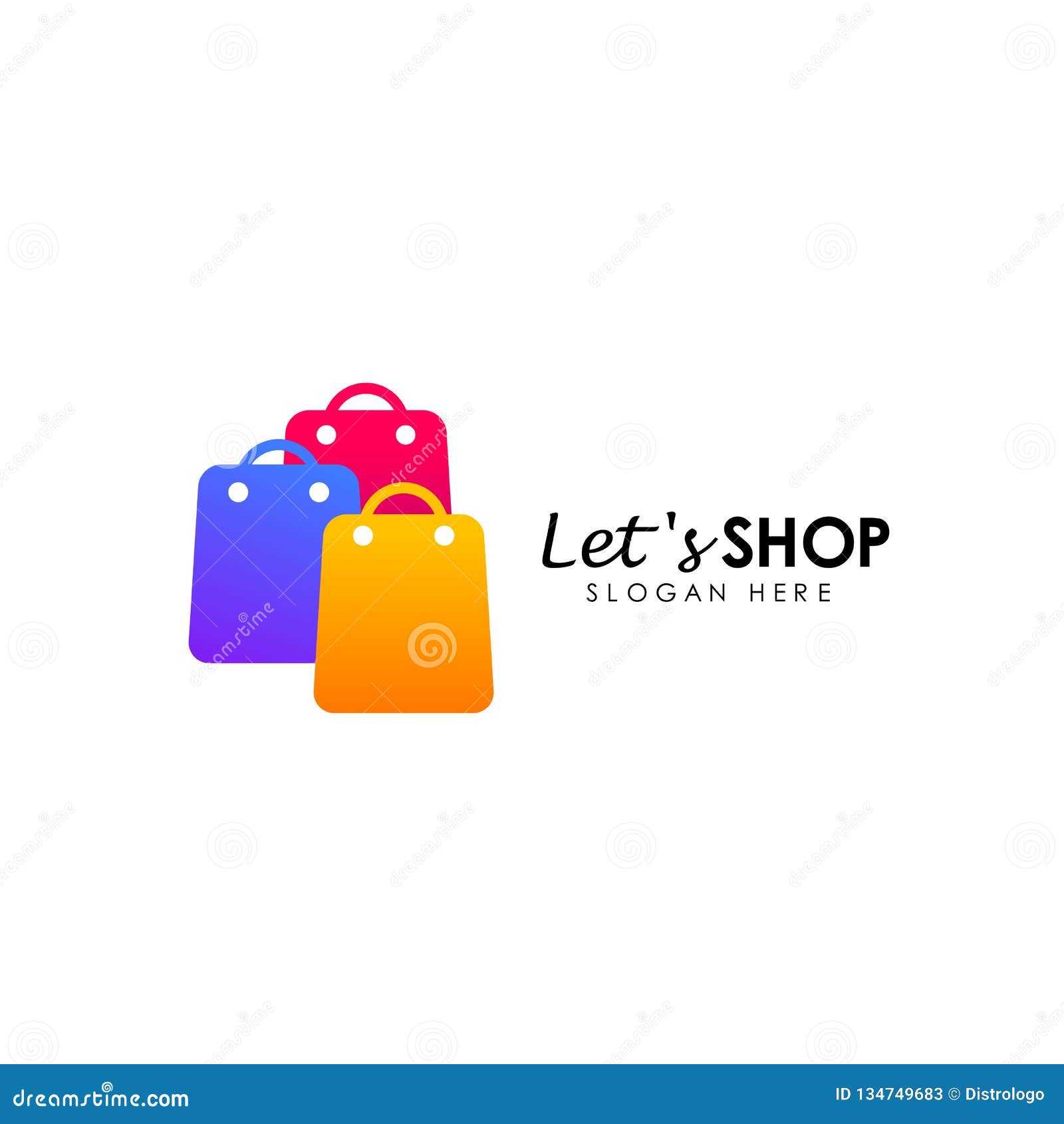 Lets Shopping Logo Design Template. Shopping Icon Design Stock Vector ...