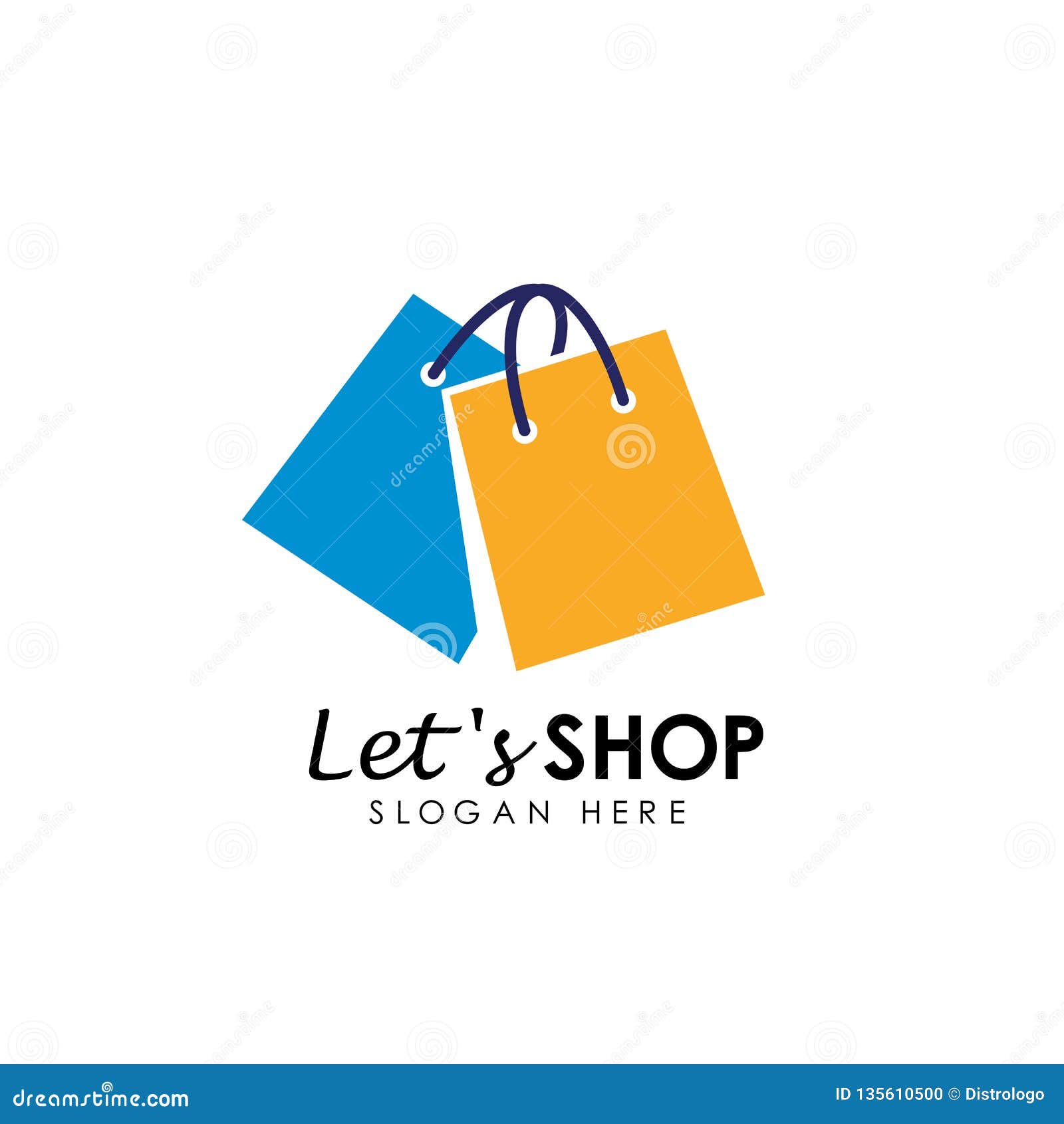 Lets Shopping Logo Design Template Shop Icon Design Stock Vector