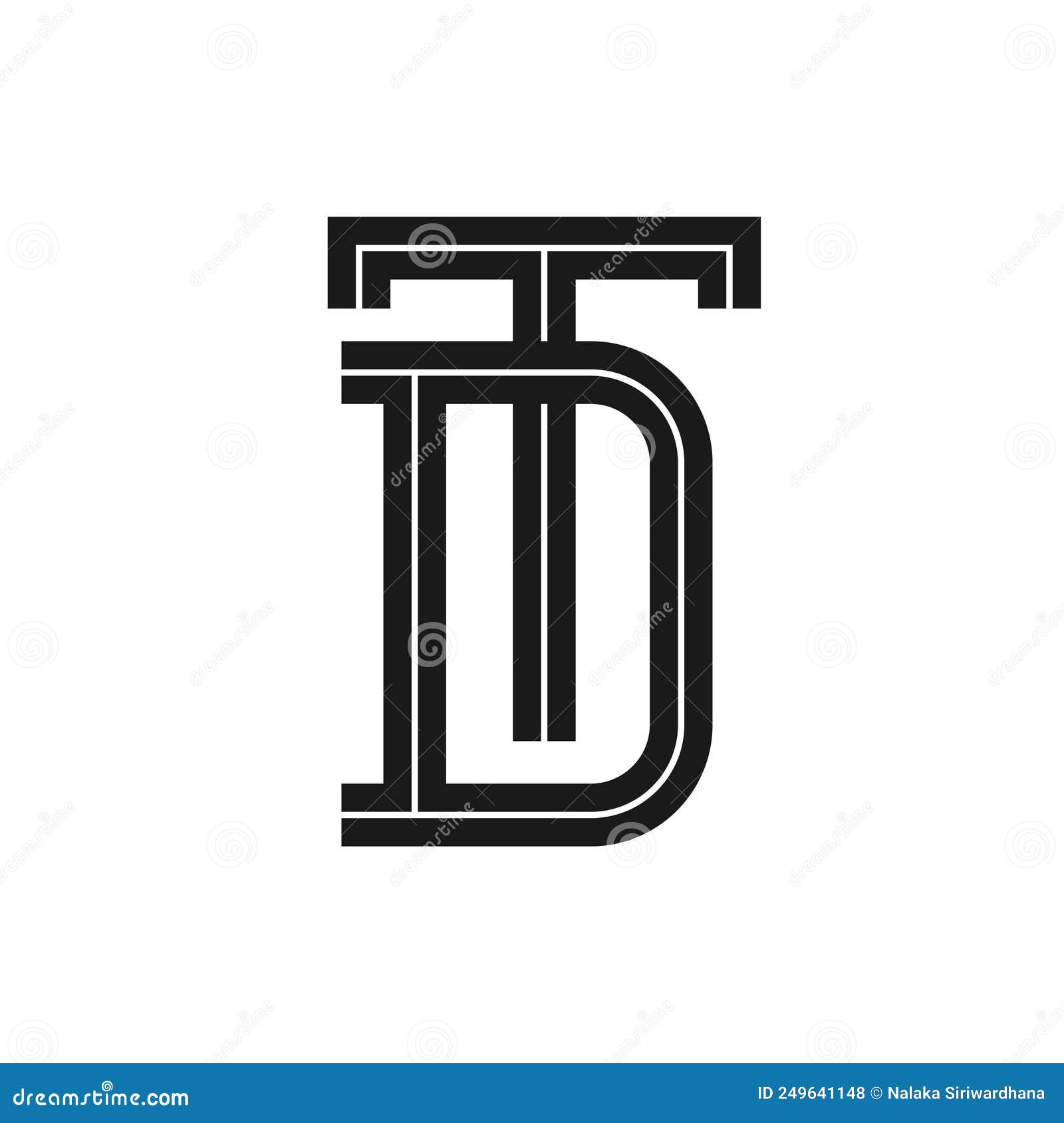 DT Letter Bold Style Logo Template. Stock Vector - Illustration of ...