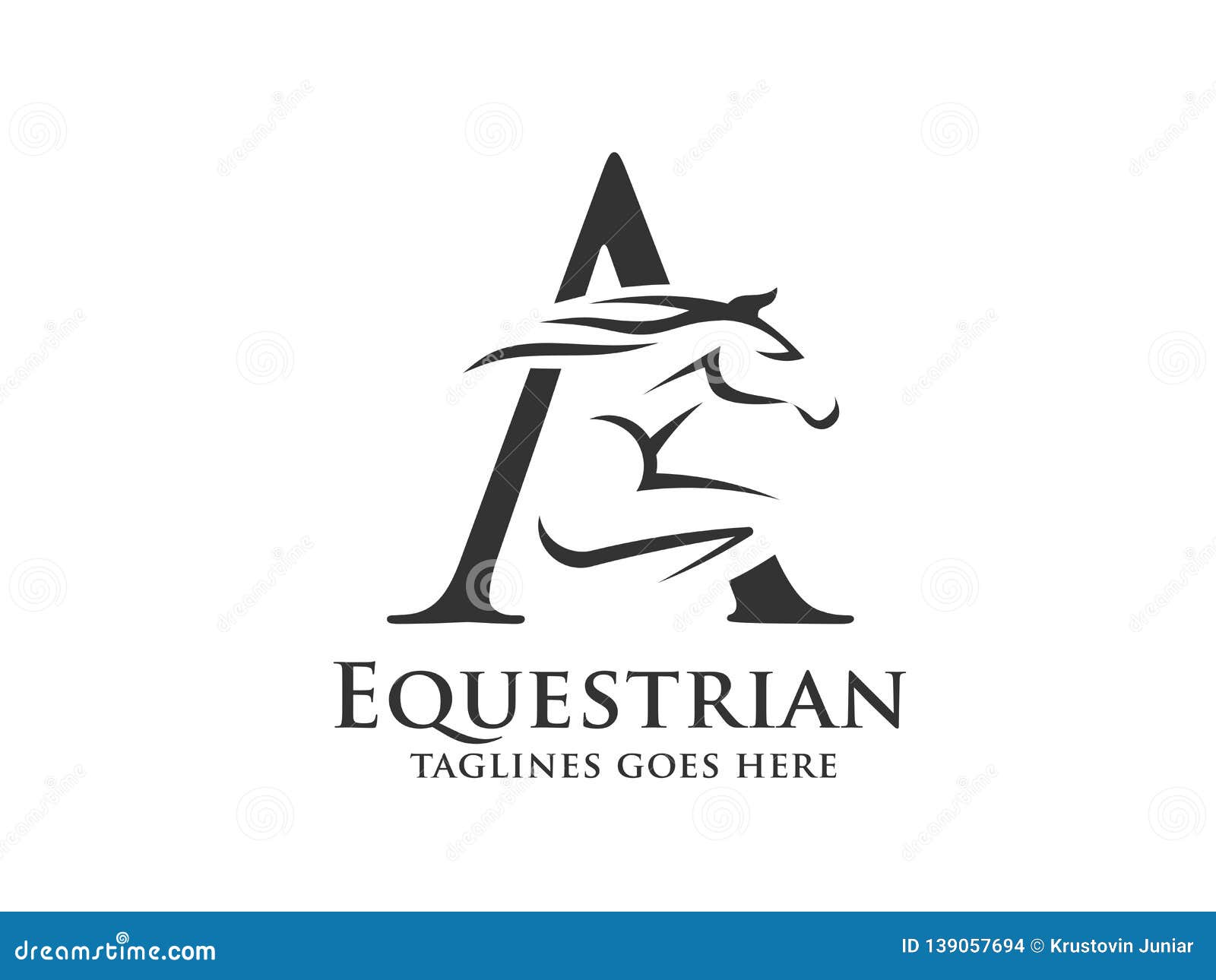 letter a with abstract running stallion logo