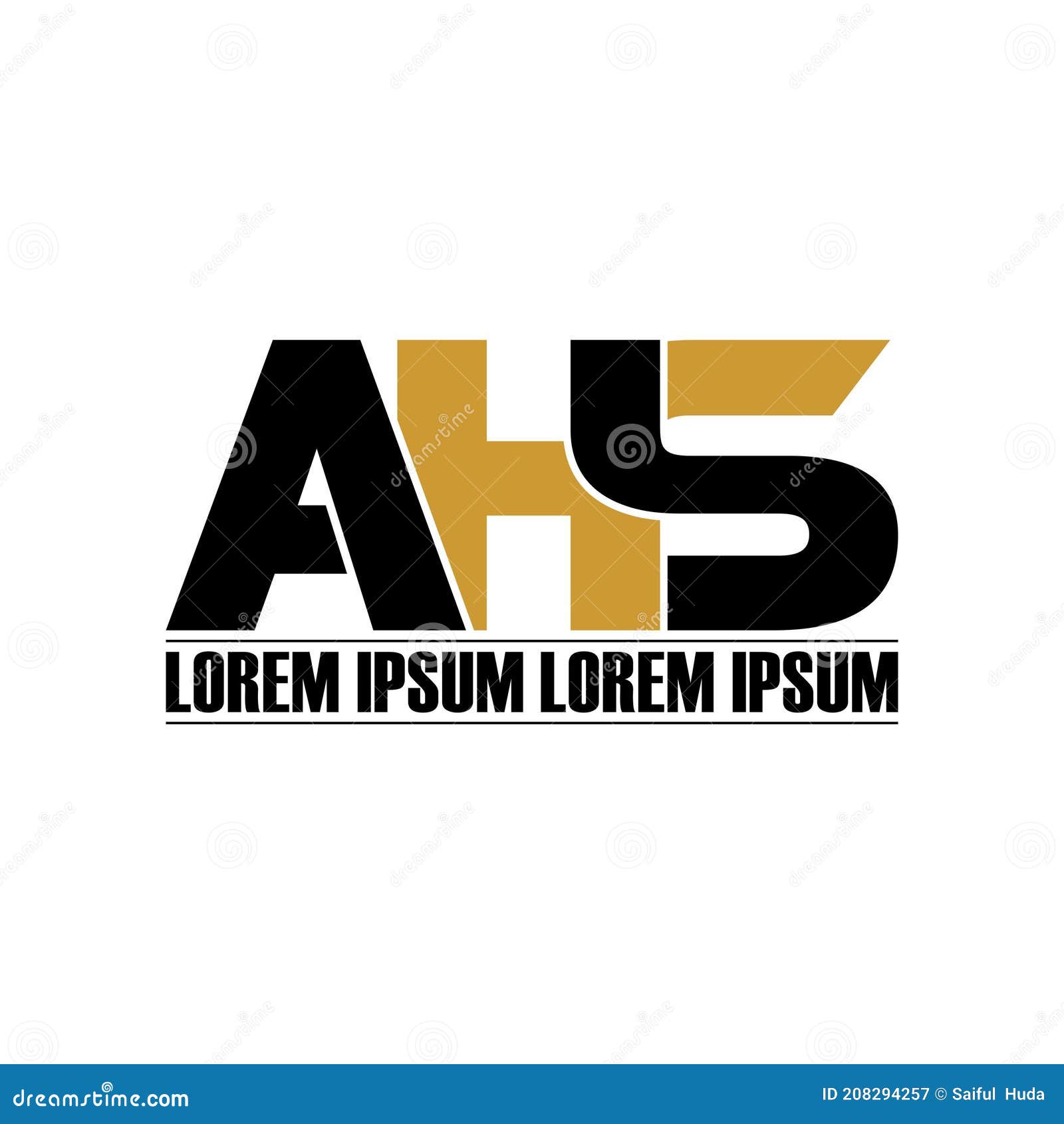 lette ahs simple monogram logo icon .
