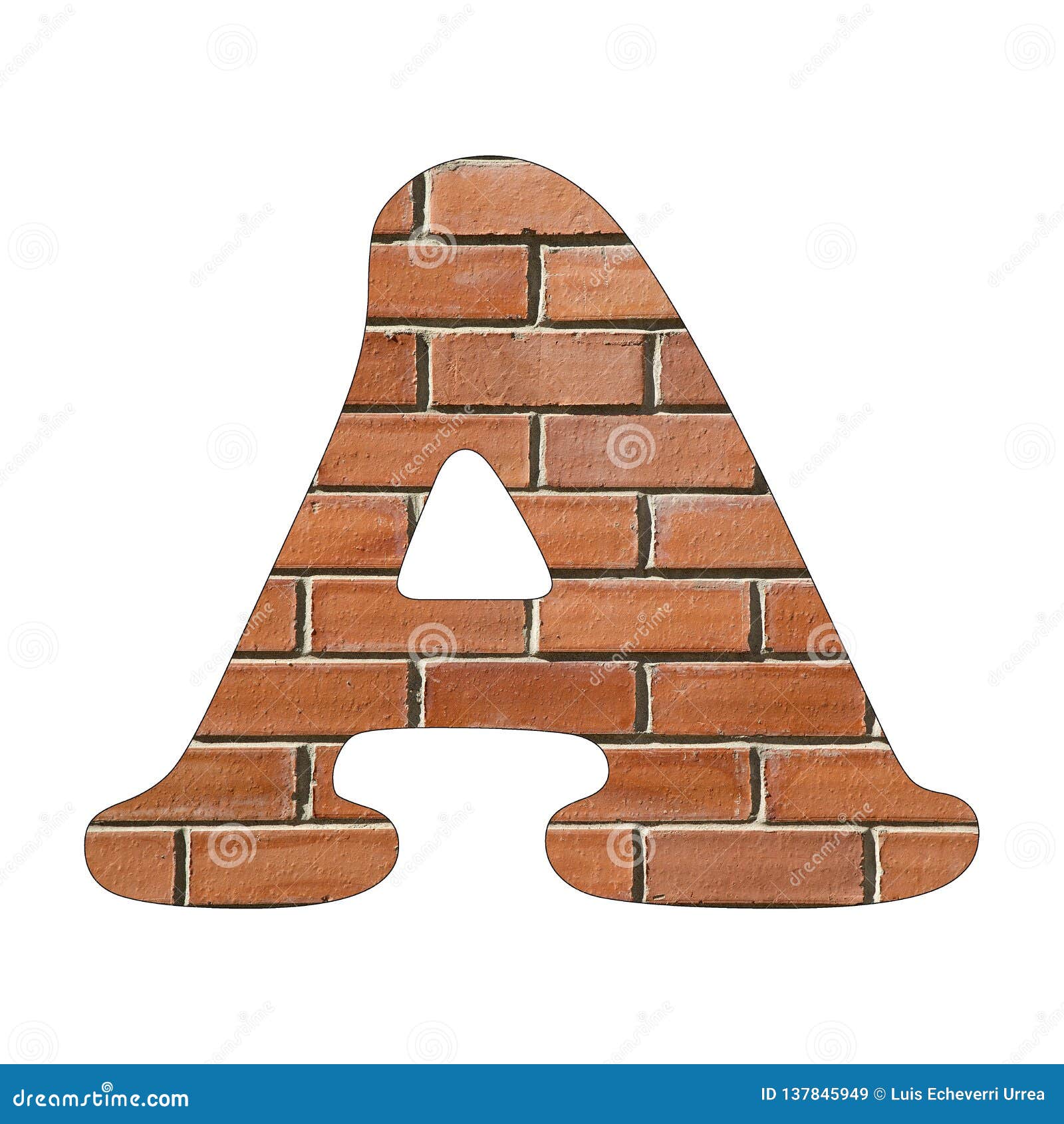 Letter a of the Alphabet Red Brick Wall Background Stock Illustration
