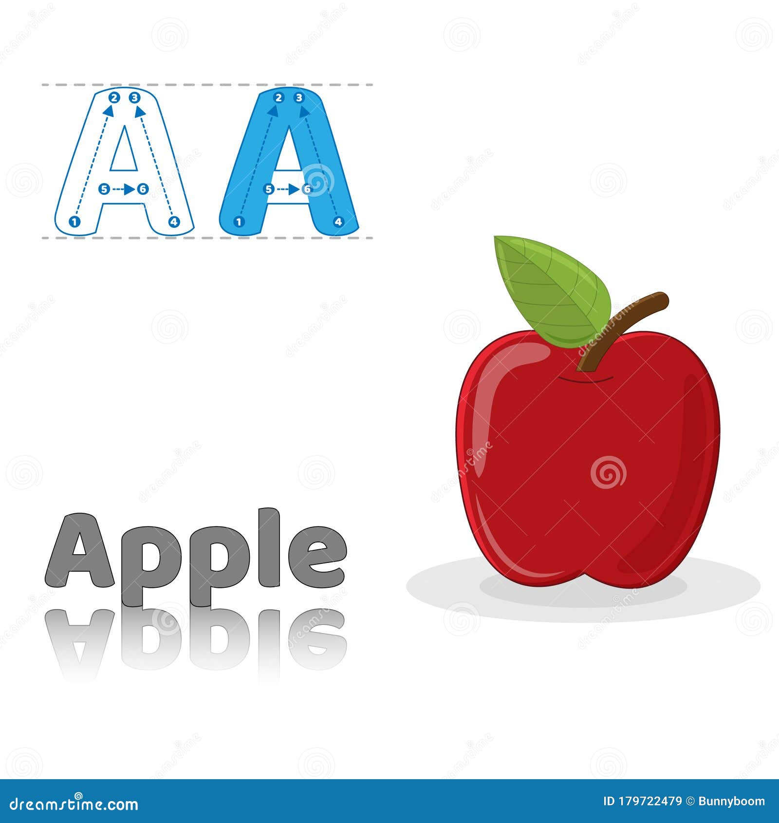 Letter A Apple English Alphabet Tracing Coloring Book Page Stock Vector Illustration Of Delicious Background