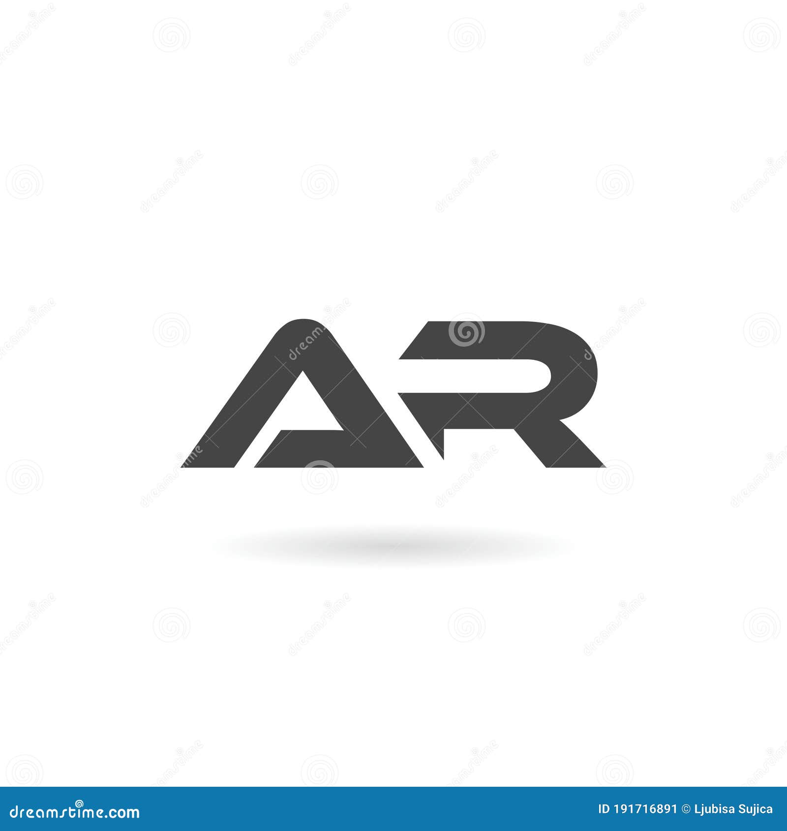 Letter AR Logo Design with Shadow Stock Vector Illustration of logo