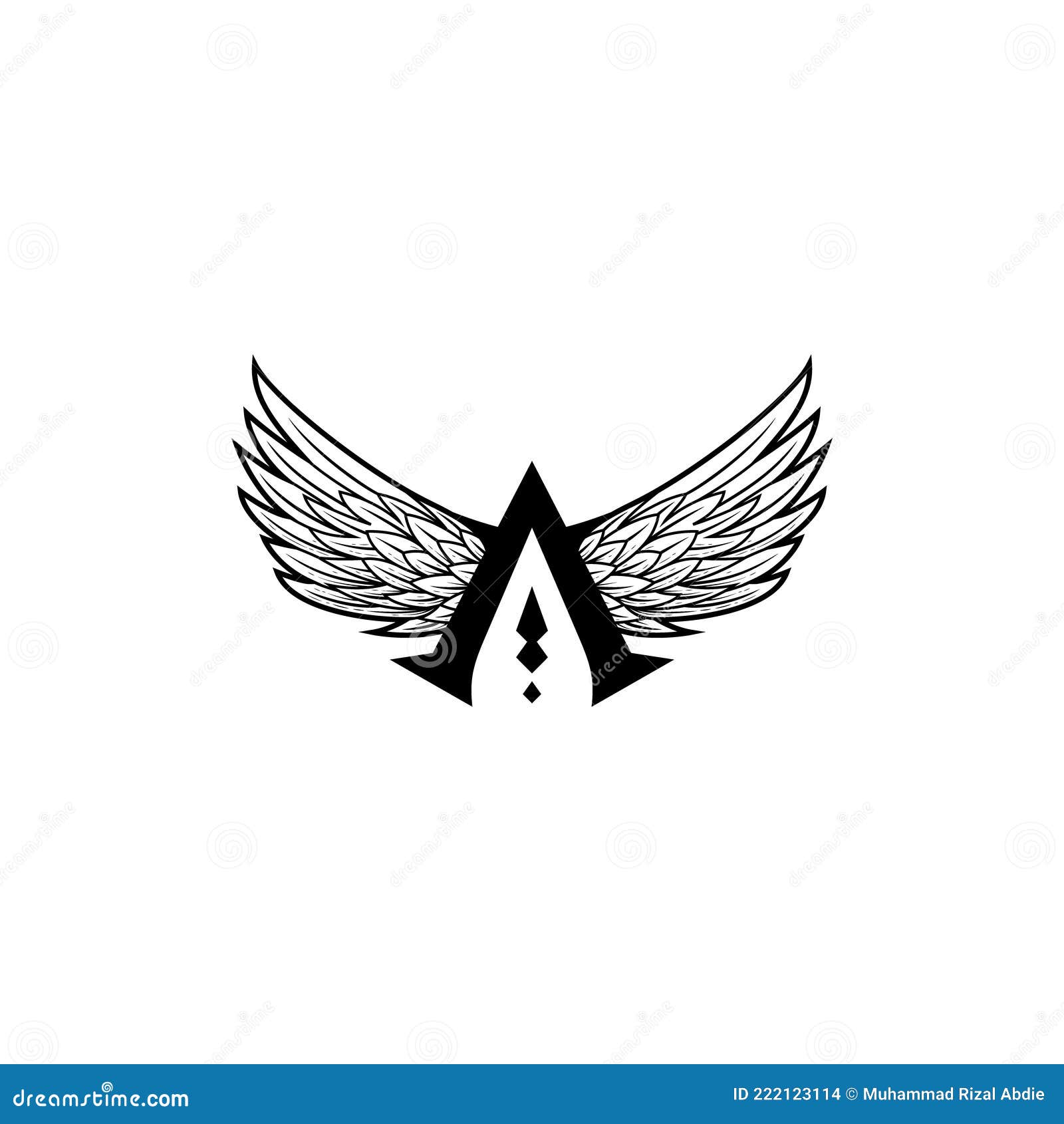 Letter a Arrow Head with Eagle Wing Logo Stock Vector Illustration of
