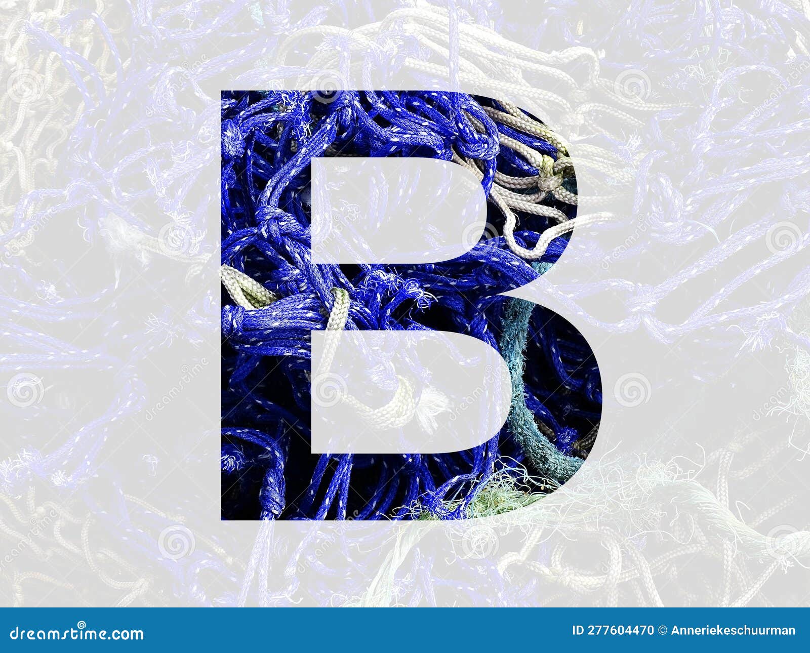 Letter B of the Alphabet Made with Blue and White Rope Stock ...